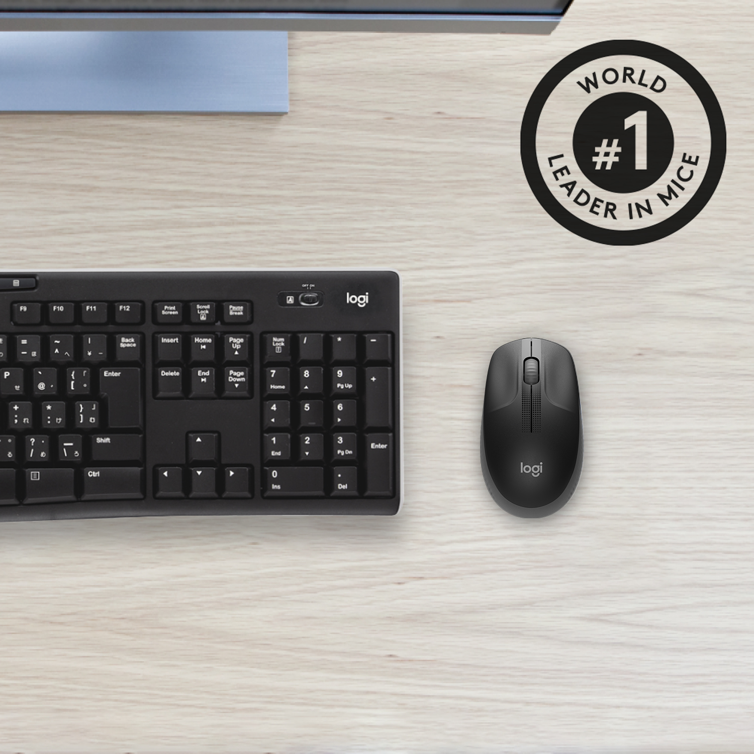Logitech M190 Full-Size Wireless Mouse dunkelgrau, USB