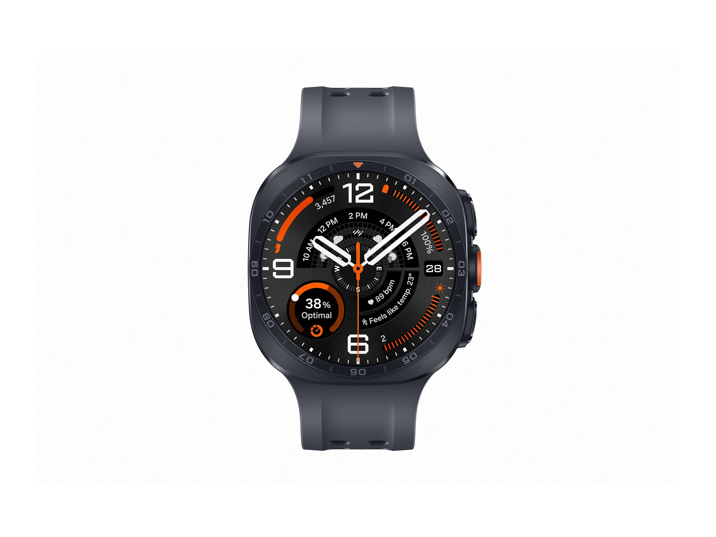 Samsung Galaxy Watch Ultra2 - 47 mm - titanfarben grau - intelligente Uhr mit Marineband - schwarz -