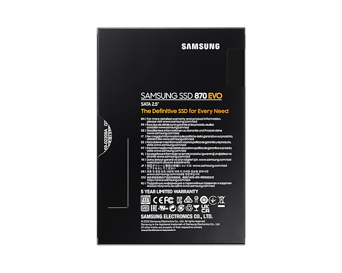 Samsung 870 EVO MZ-77E1T0BW - SSD - verschlüsselt - 1 TB - intern - 2.5" (6.4 cm)