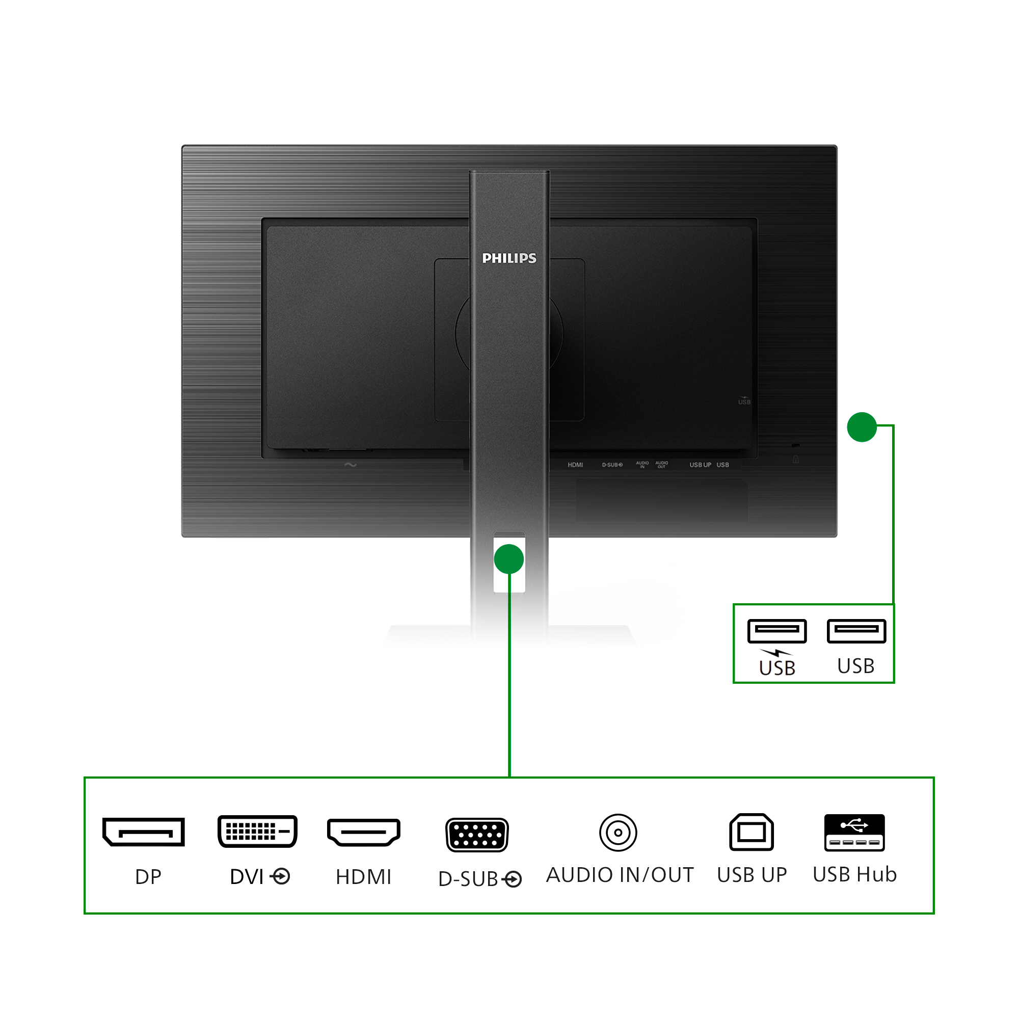 Philips B-line 272B1G Monitor 68.6cm (27") Full HD, IPS, 4ms, HDMI, Displayport, DVI, USB