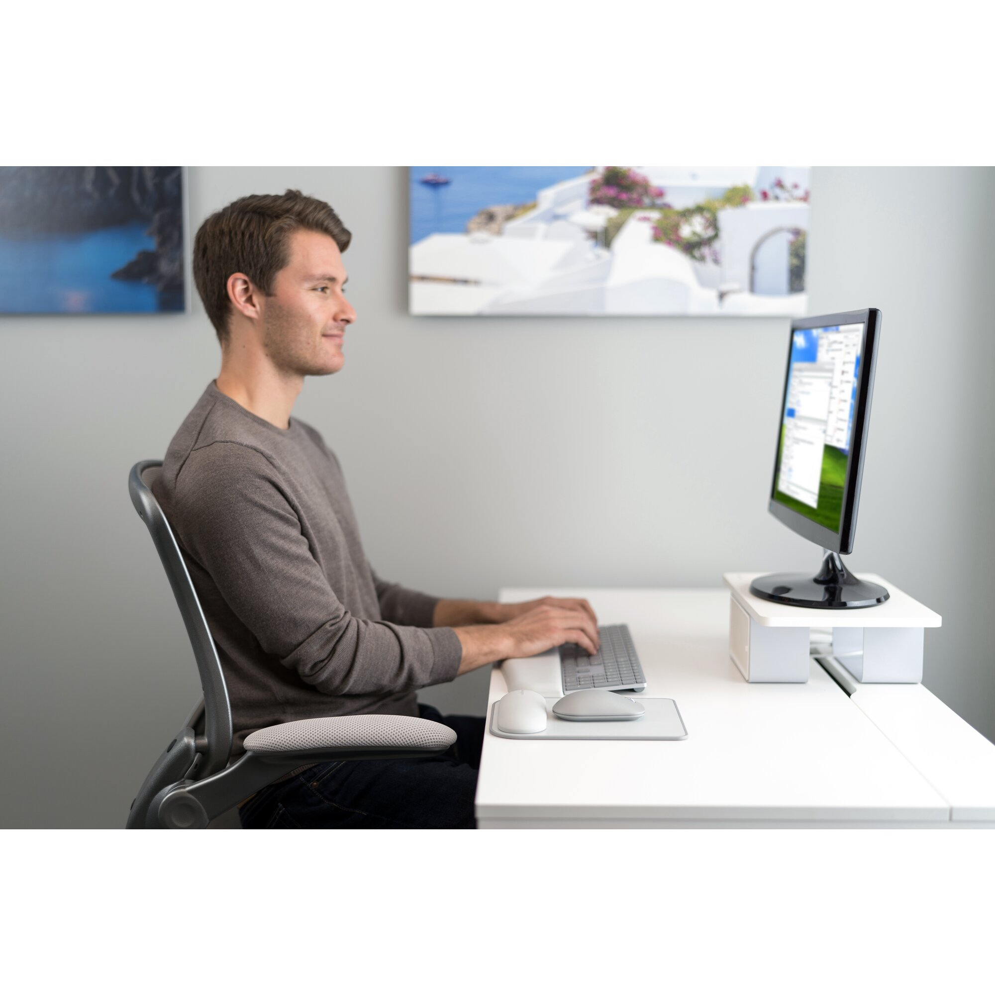 Kensington ErgoSoft? Mauspad mit Handgelenkauflage für Standardmäuse, Grau, Einfarbig, Kunstleder, G