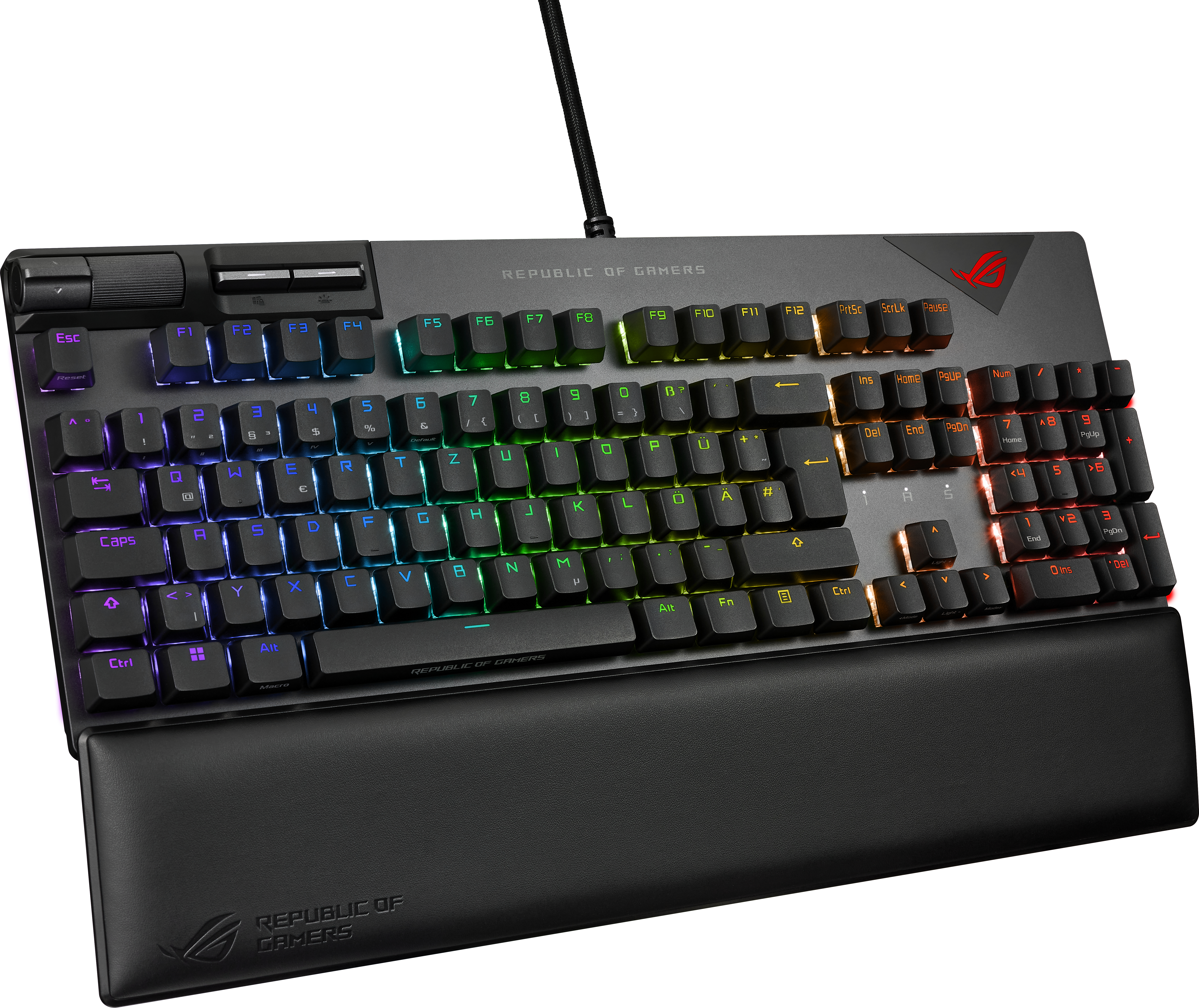 ASUS ROG Strix Flare II, Kabelgebunden, USB, Mechanischer Switch, AZERTY, RGB-LED, Schwarz, Grau