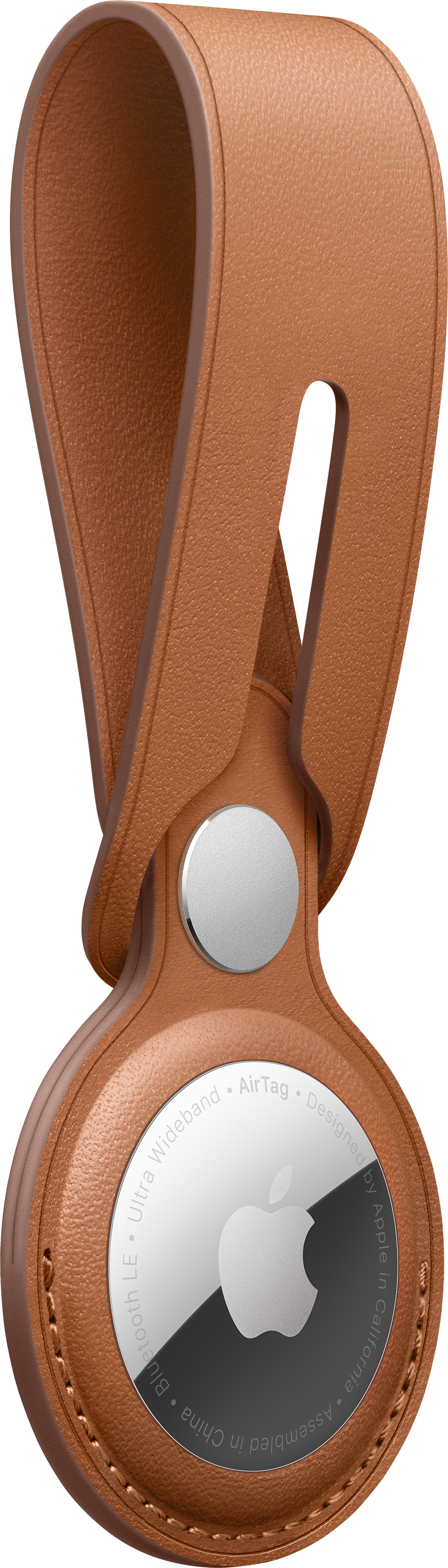 Apple Tasche für Airtag - Leder - Saddle Brown