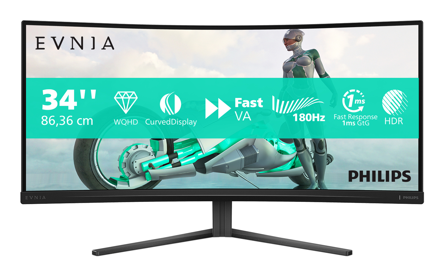 Philips Evnia 3000 34M2C3500L - LED-Monitor - Gaming - gebogen - 86.36 cm (34")