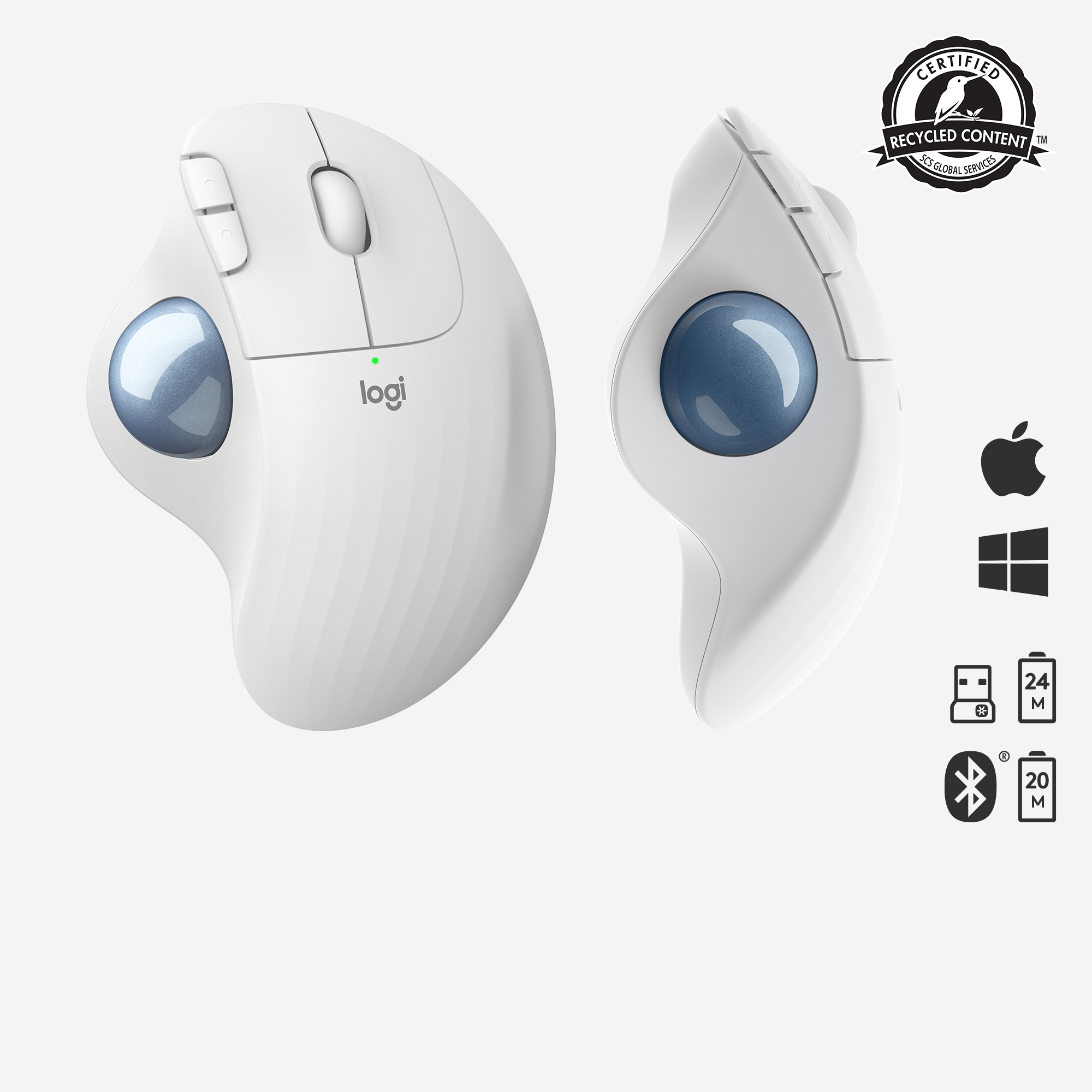 Logitech Ergo Series ERGO M575 - Trackball - optisch - 5 Tasten - kabellos - Bluetooth 5.0 LE, 2.4 G