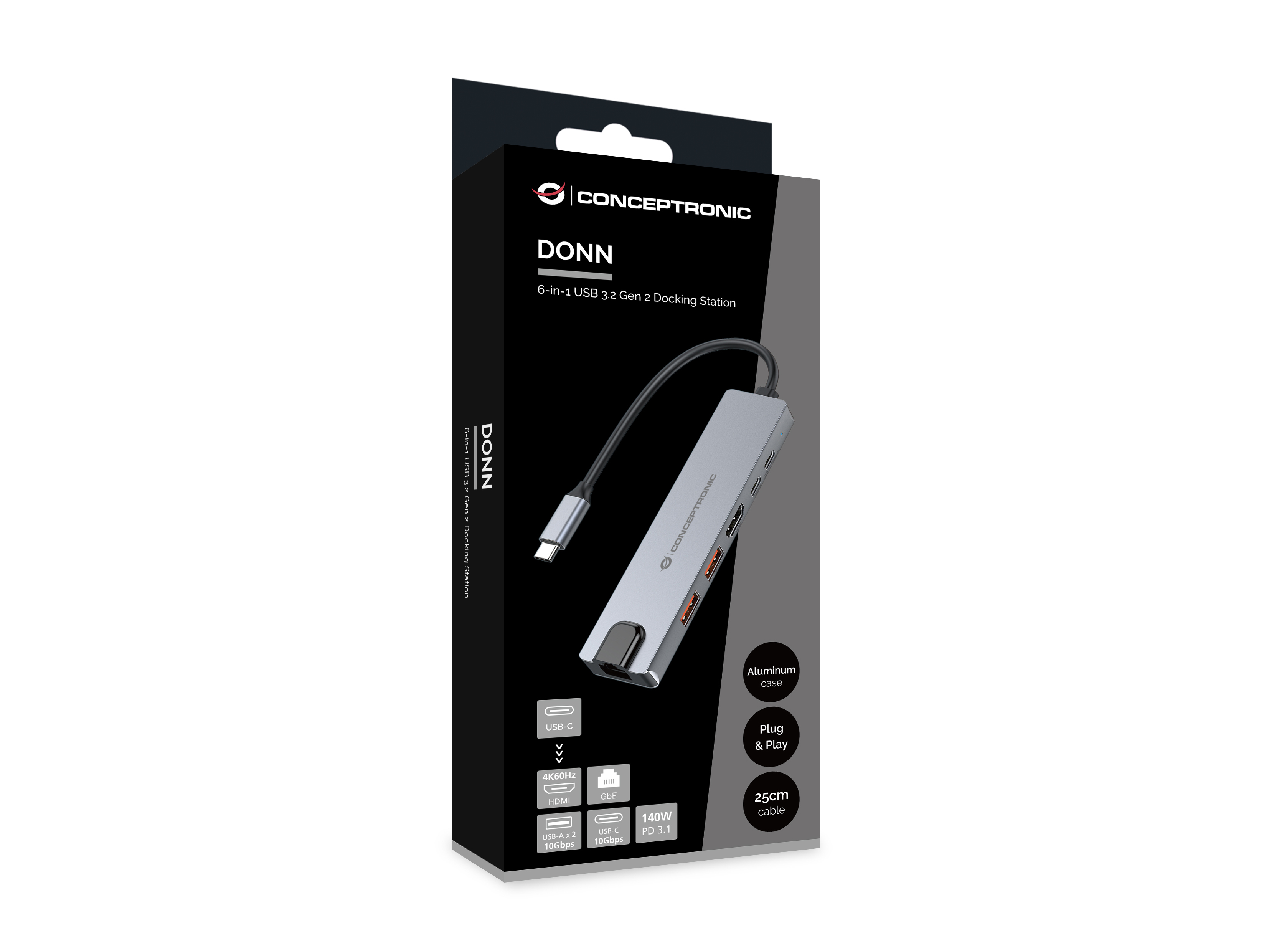 Conceptronic DONN29G - Dockingstation - USB-C 3.2 Gen 2