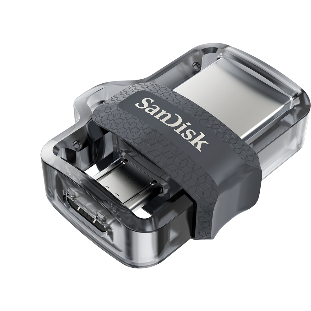 SanDisk Ultra Dual m3.0, 16 GB, USB Type-A / Micro-USB, 3.2 Gen 1 (3.1 Gen 1), Dia, 5,2 g, Schwarz,