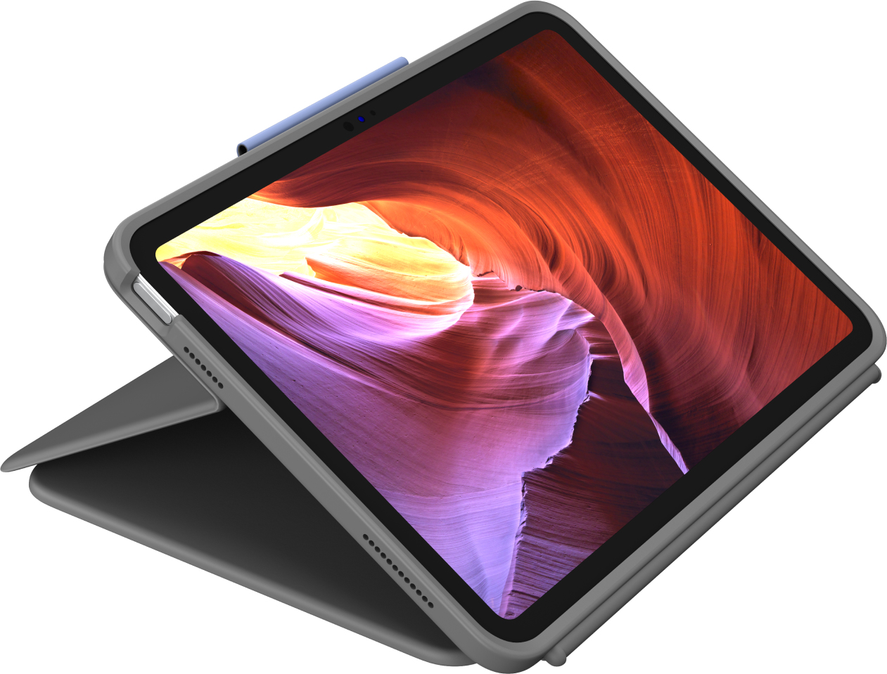 Logitech Rugged Folio - Tastatur und Foliohülle - Apple Smart connector - QWERTZ - Deutsch - Graphit