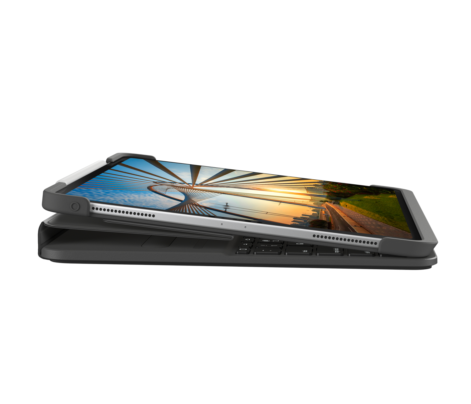 Logitech Slim Folio Pro - Tastatur und Foliohülle - hintergrundbeleuchtet - Bluetooth - AZERTY - Fra