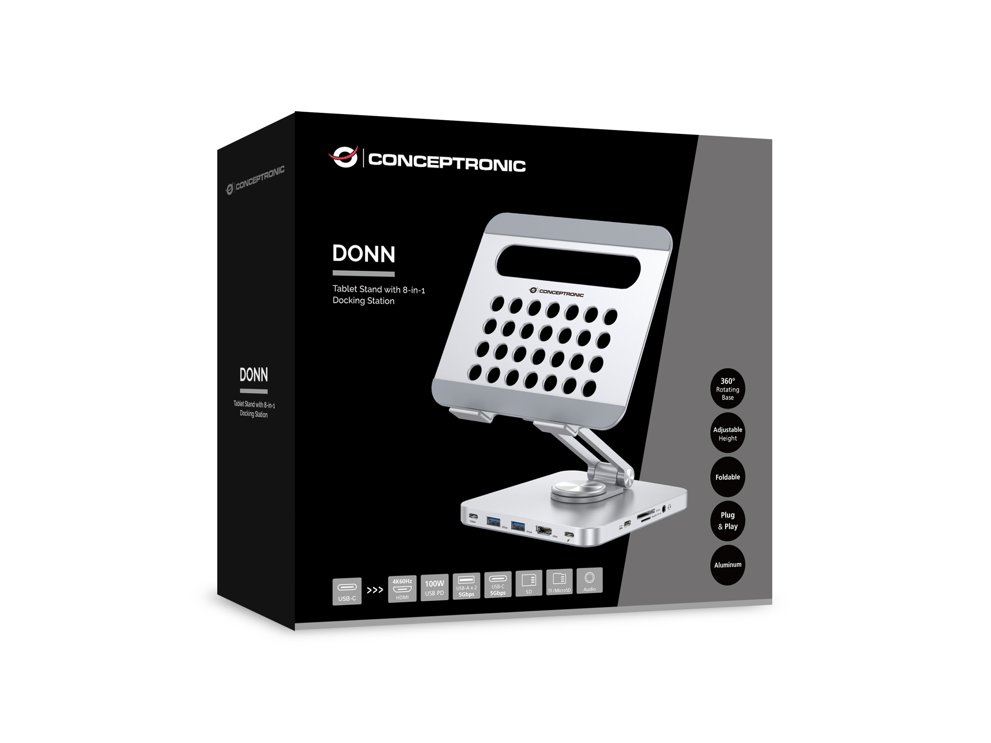 Conceptronic DONN26G - Dockingstation + Tablet-Ständer