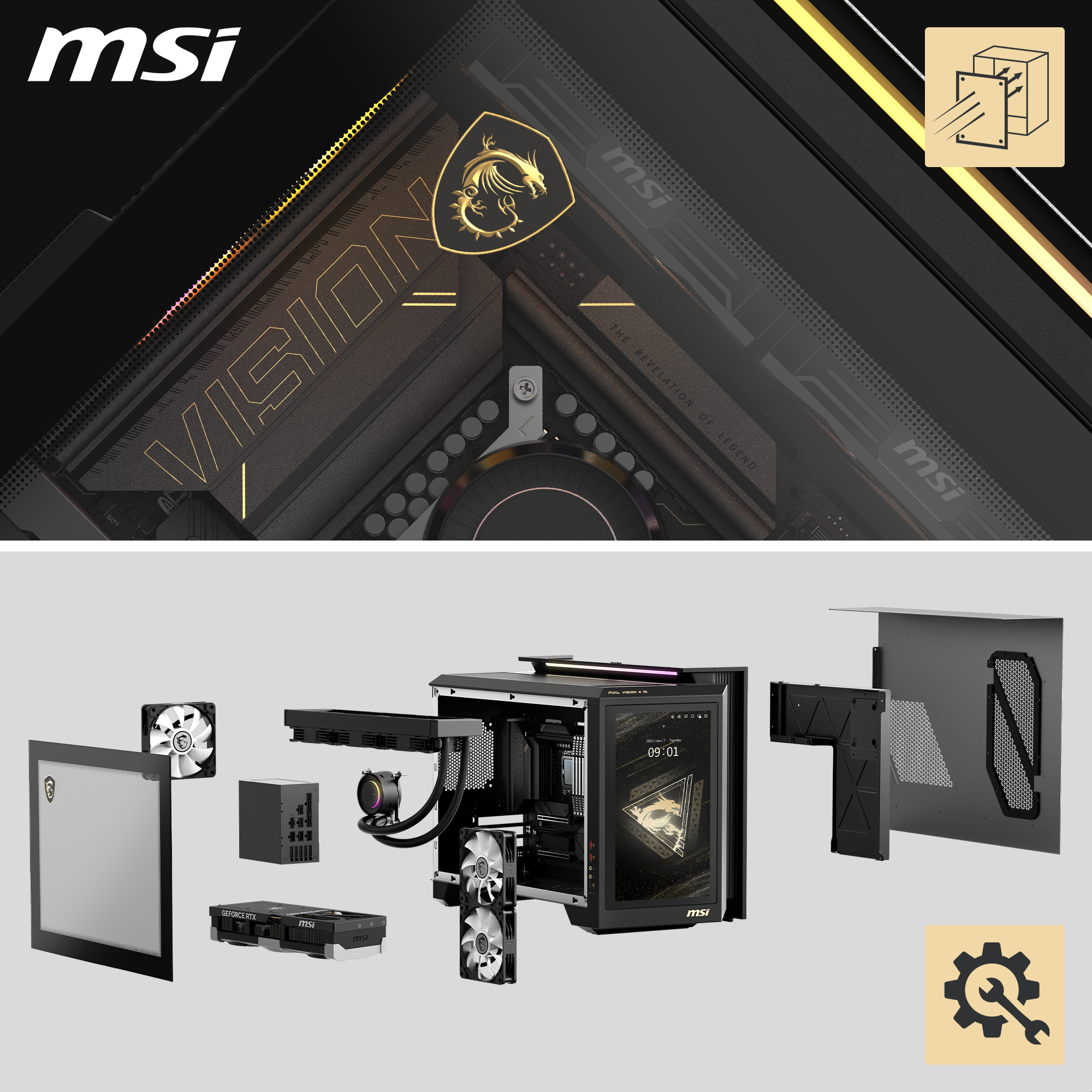 MSI MEG Vision X AI 2nd 2NVZ9-285AT, Core Ultra 9 285K, 64GB, 1TB, RTX 5080, Win11