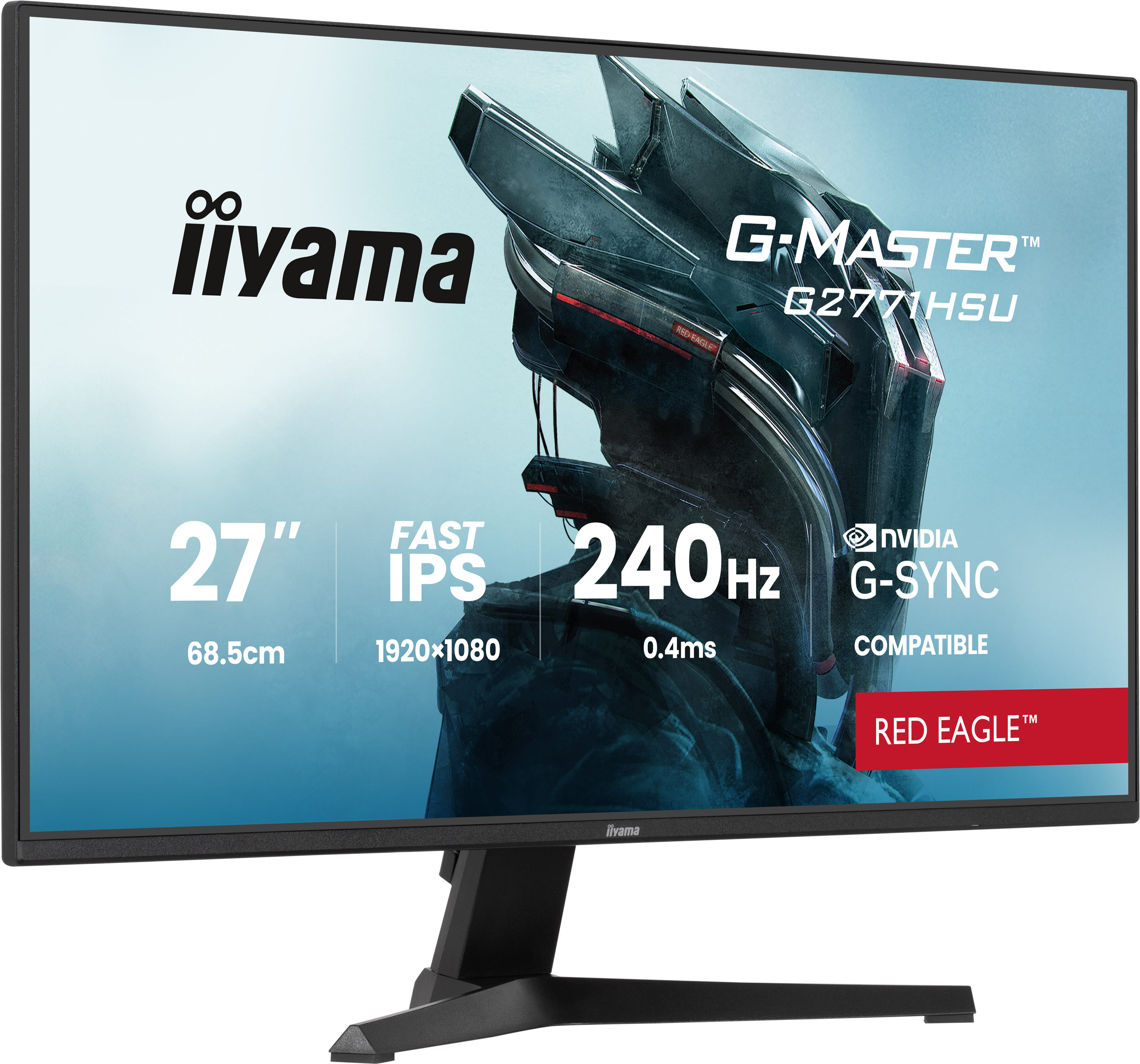 iiyama G-Master G2771HSU-B1 Red Eagle Monitor 68.6 cm (27") Full HD, IPS, 0.3ms, HDMI, DP, USB