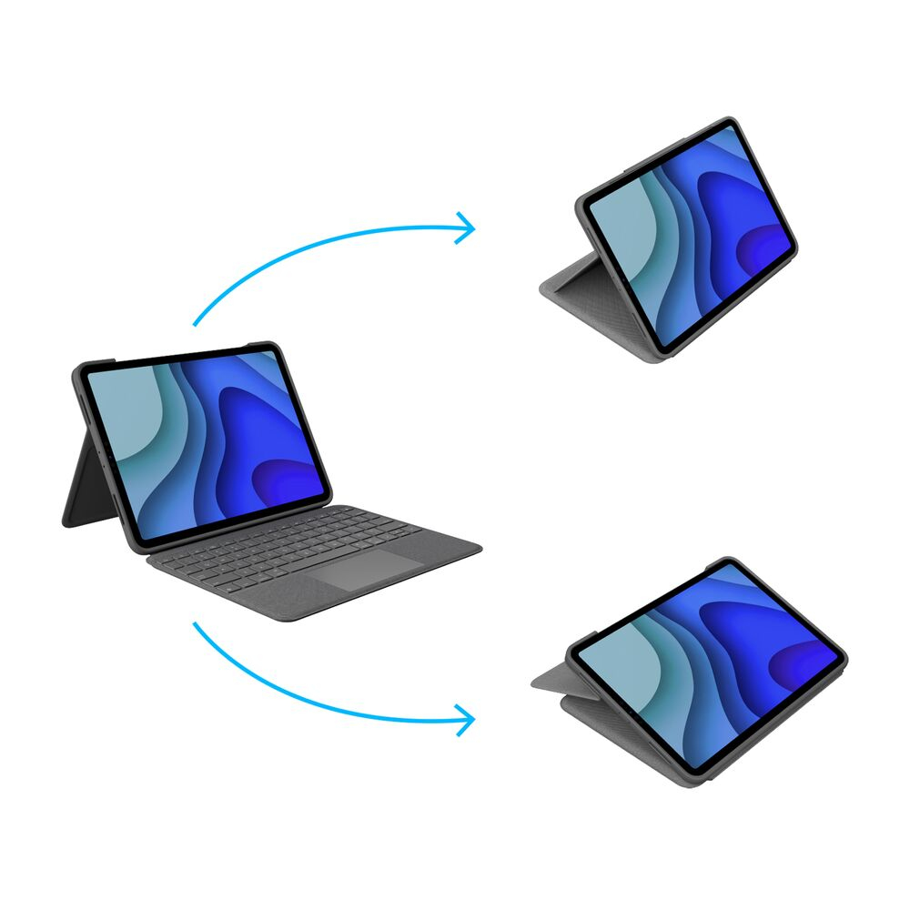 Logitech Folio Touch, QWERTZ, Schweiz, Trackpad, 1,8 cm, 1 mm, Apple
