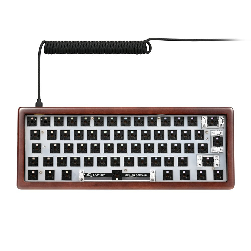 Sharkoon SGK50 S4, 60%, Kabelgebunden, USB, RGB-LED, Holz