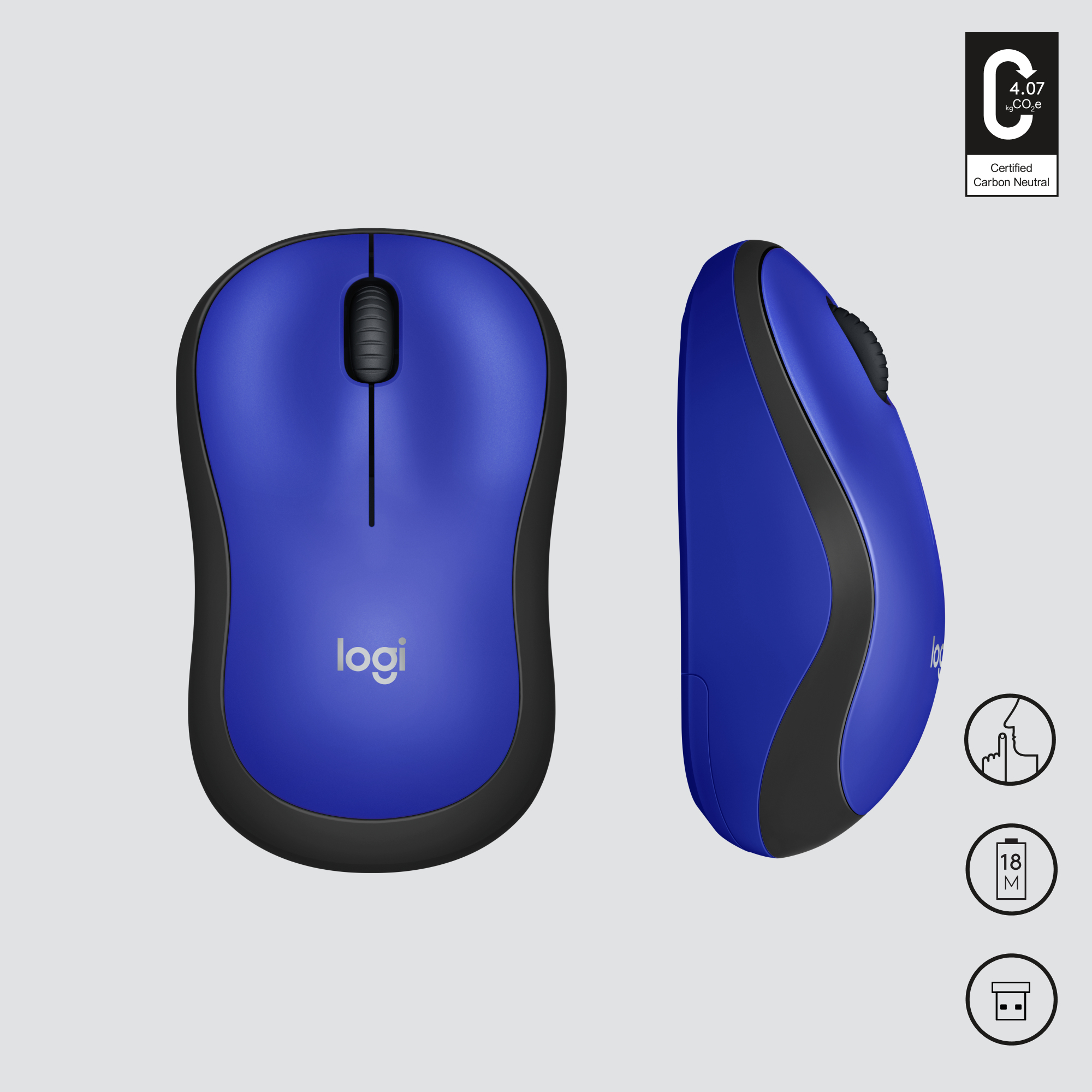 Logitech M220 Silent - Maus - optisch - 3 Tasten - kabellos - 2.4 GHz - kabelloser Empfänger (USB)