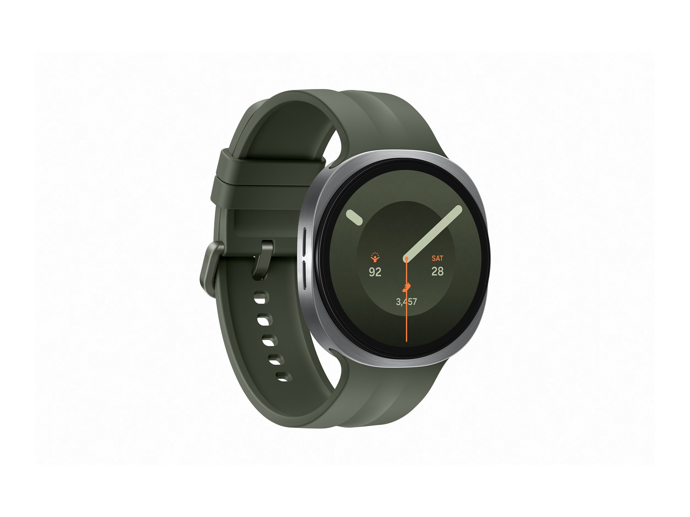 Samsung Galaxy Watch9 - 44 mm - silber - intelligente Uhr mit Sportband - Olive - Bandgröße: M/L - A