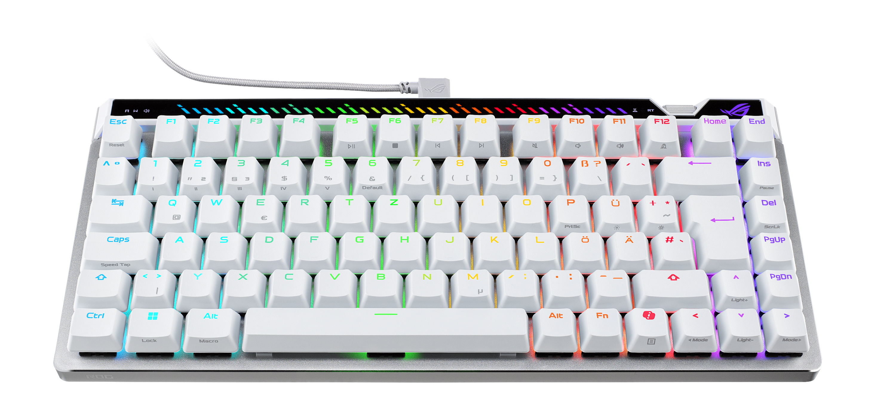 ASUS ROG Falchion Ace 75 HE WHT, Kabelgebunden, USB, Magnetic-mechanical key switch, QWERTZ, RGB-LED