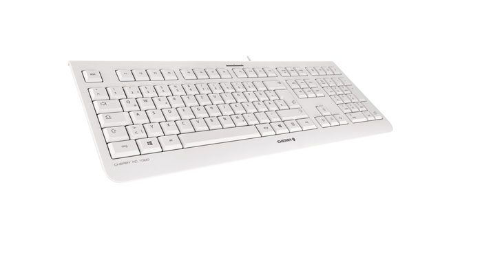Cherry KC 1000 - Tastatur - USB - Belgien - Hellgrau