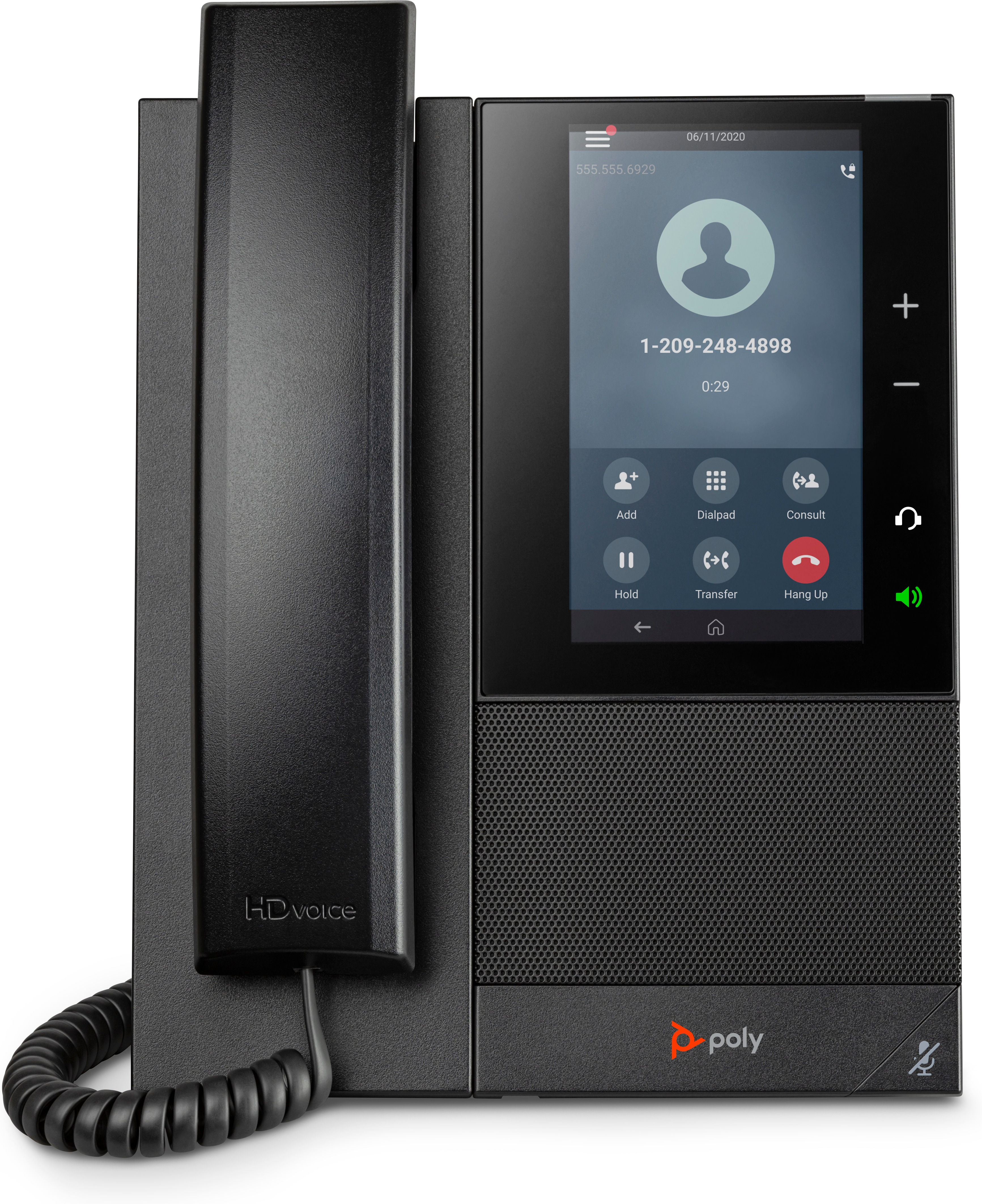 HP POLY CCX 505 Business-Medientelefon mit Open SIP und PoE-fähig, IP-Telefon, Schwarz, Kabelgebunde