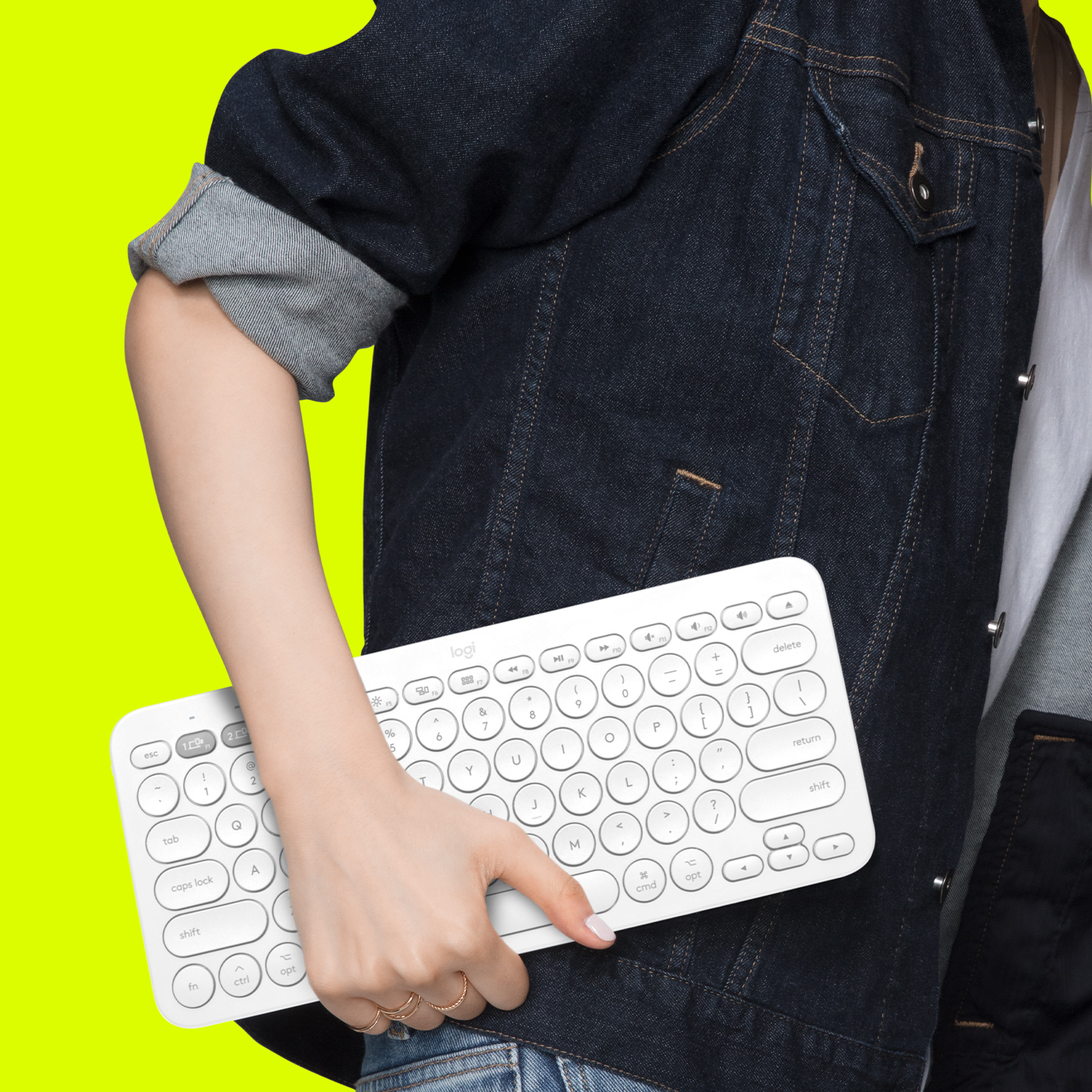 Logitech K380 for Mac Multi-Device Bluetooth Keyboard, Mini, Kabellos, Bluetooth, QWERTZ, Weiß