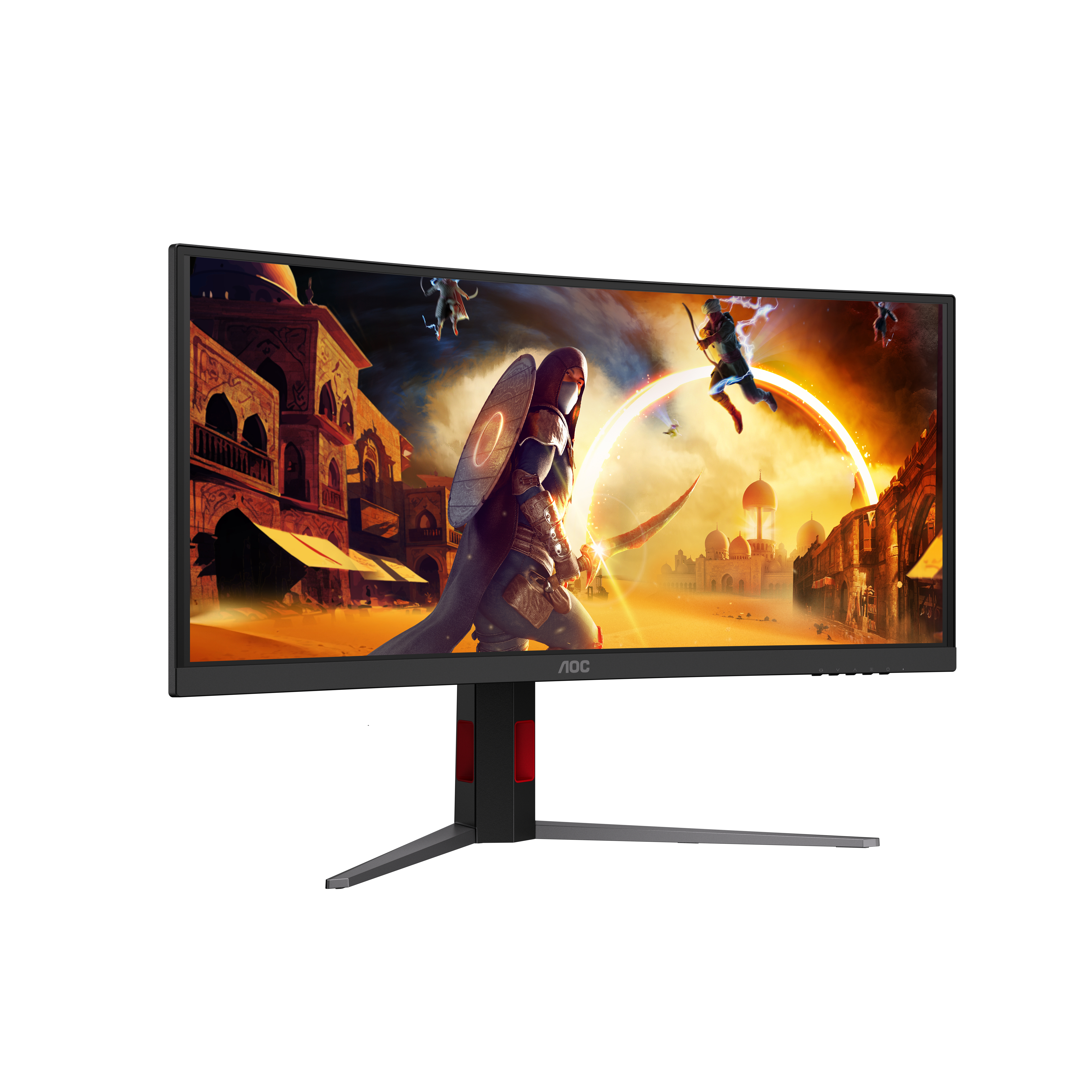 AOC G4 CU34G4CA, 86,4 cm (34"), 3440 x 1440 Pixel, Wide Quad HD, 1 ms, Schwarz, Rot