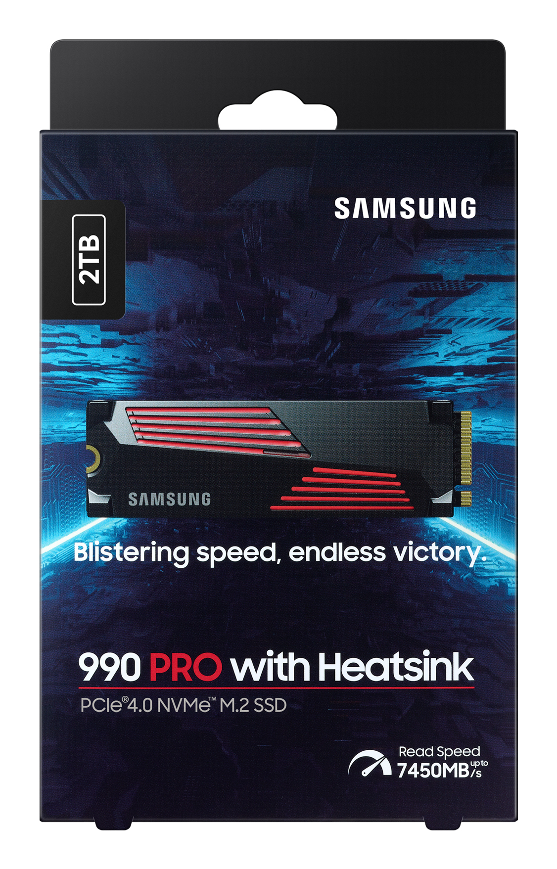Samsung SSD 990 PRO 2TB, M.2 2280 / M-Key / PCIe 4.0 x4, Kühlkörper
