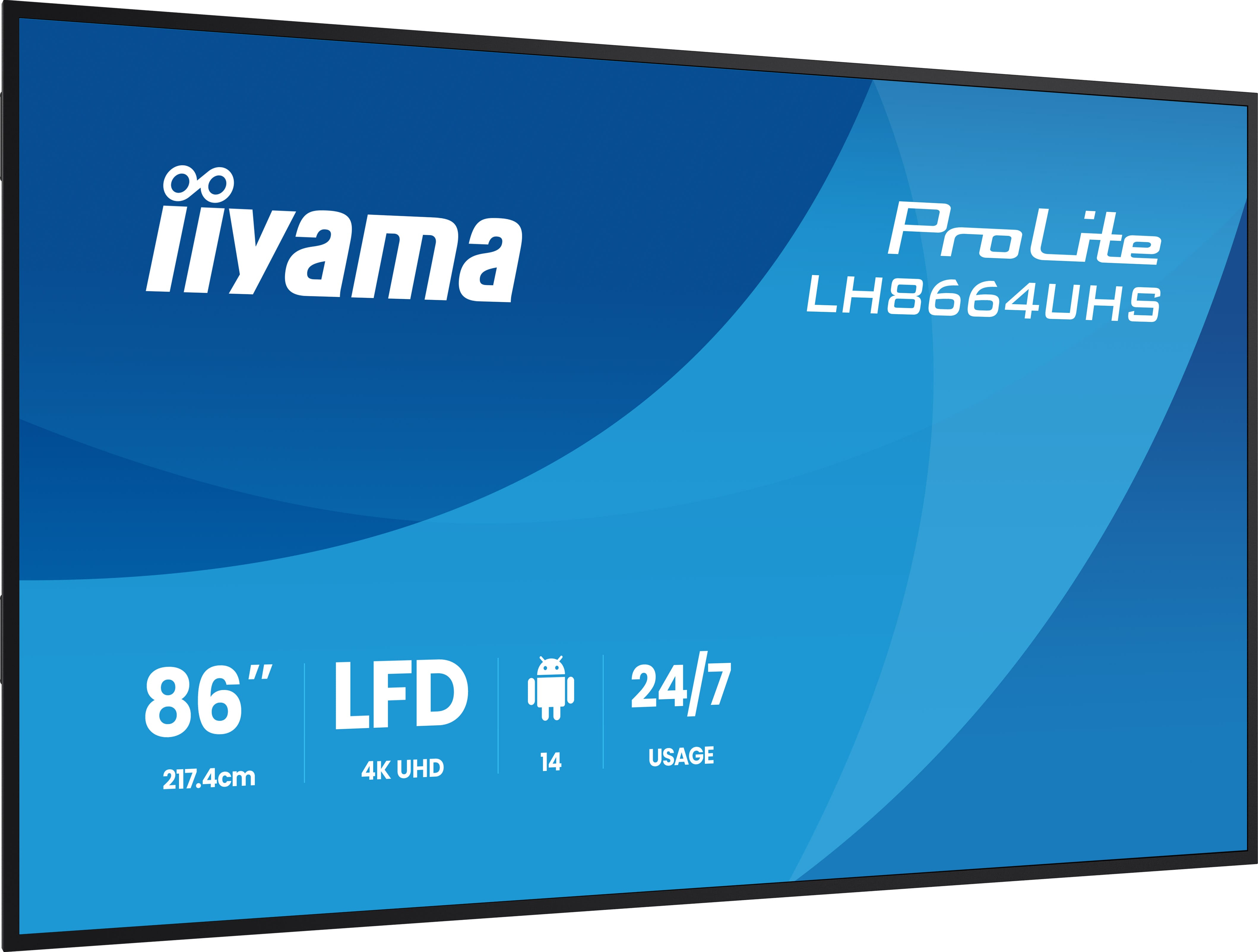 Iiyama LH8664UHS-B3AG 86"W LCD 4K UHD IPS Black
