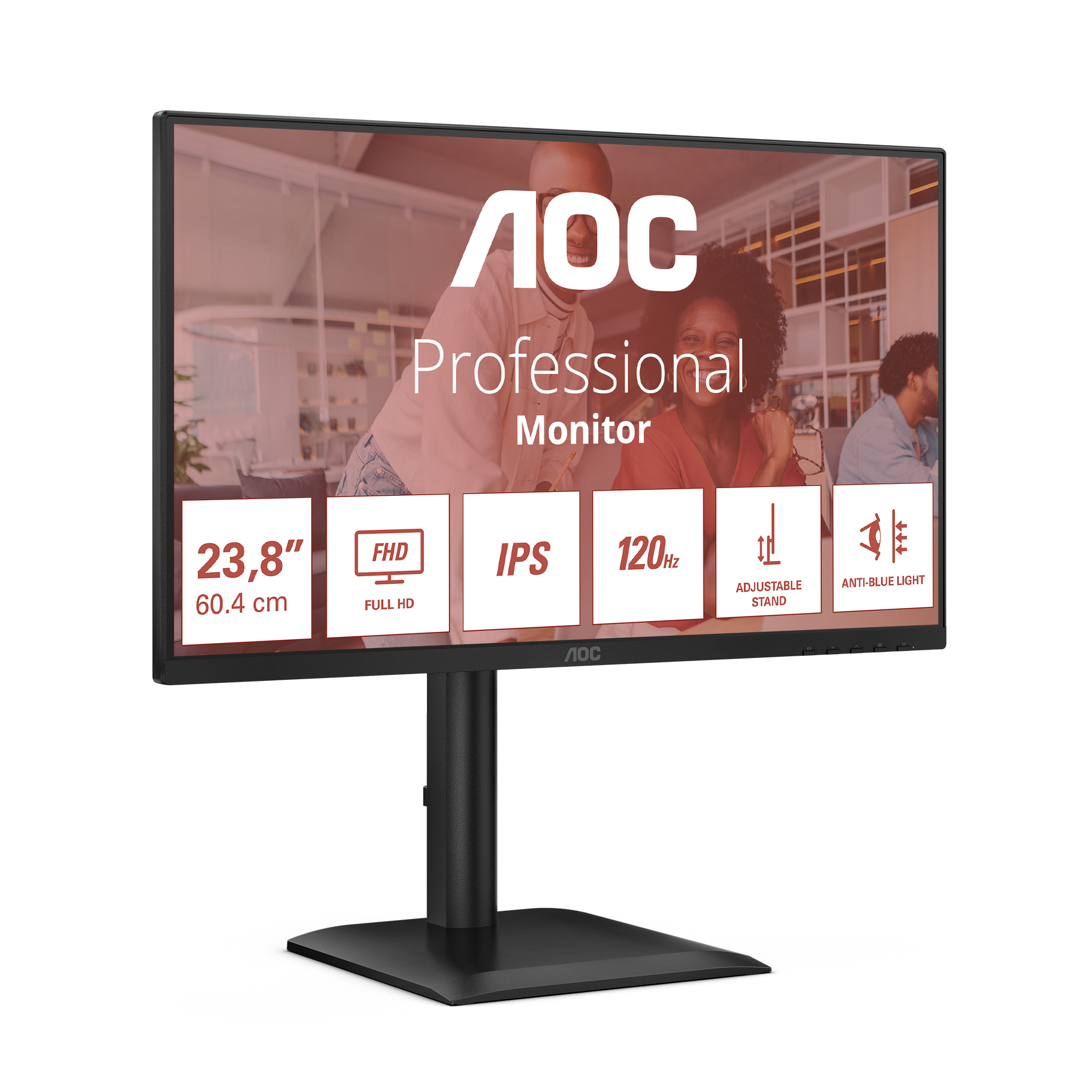 AOC 24E4U Monitor 60.5cm (23.8") Full HD, IPS, 4ms, HDMI, Displayport, VGA, USB