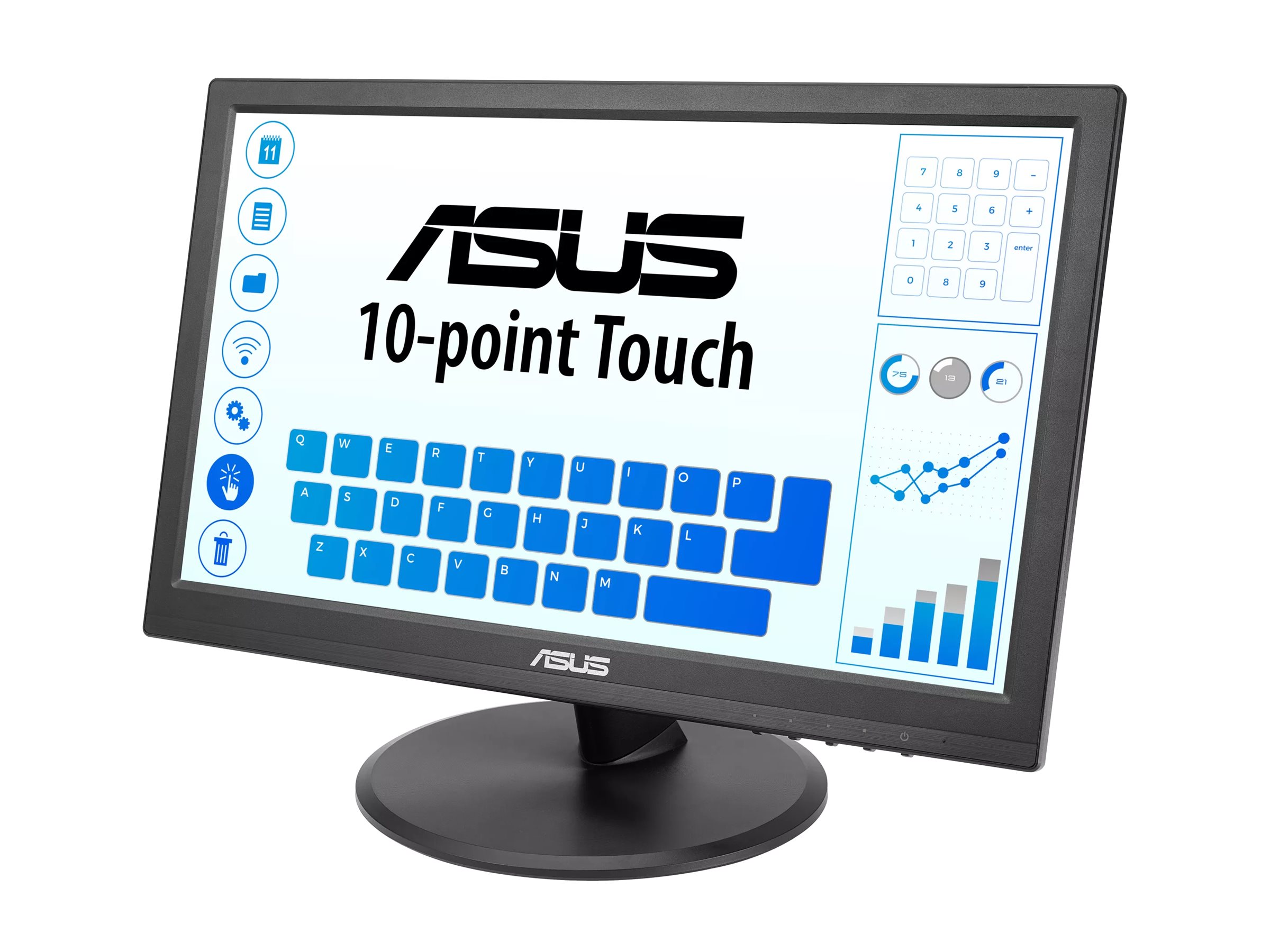 ASUS VT169HE, 15.6" FHD IPS 60Hz, Multi-Touch, 5ms, 220nits, 1x HDMI, 1x VGA