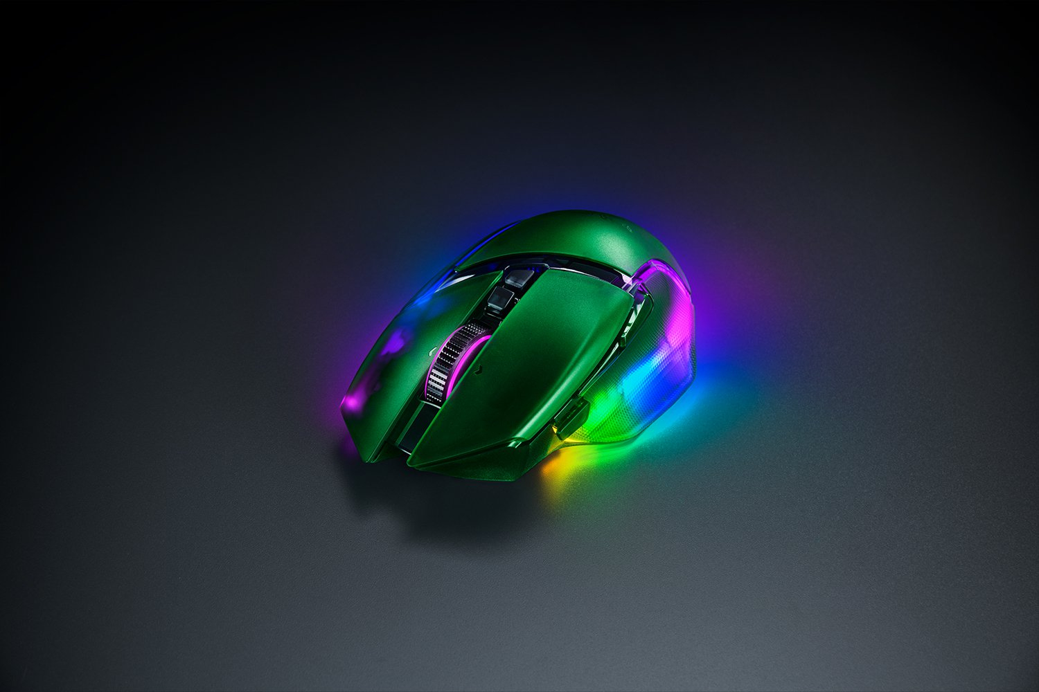 Razer Basilisk V3 Pro 35K, Rechts, Optisch, RF Wireless + Bluetooth + USB Type-A, 35000 DPI, Grün