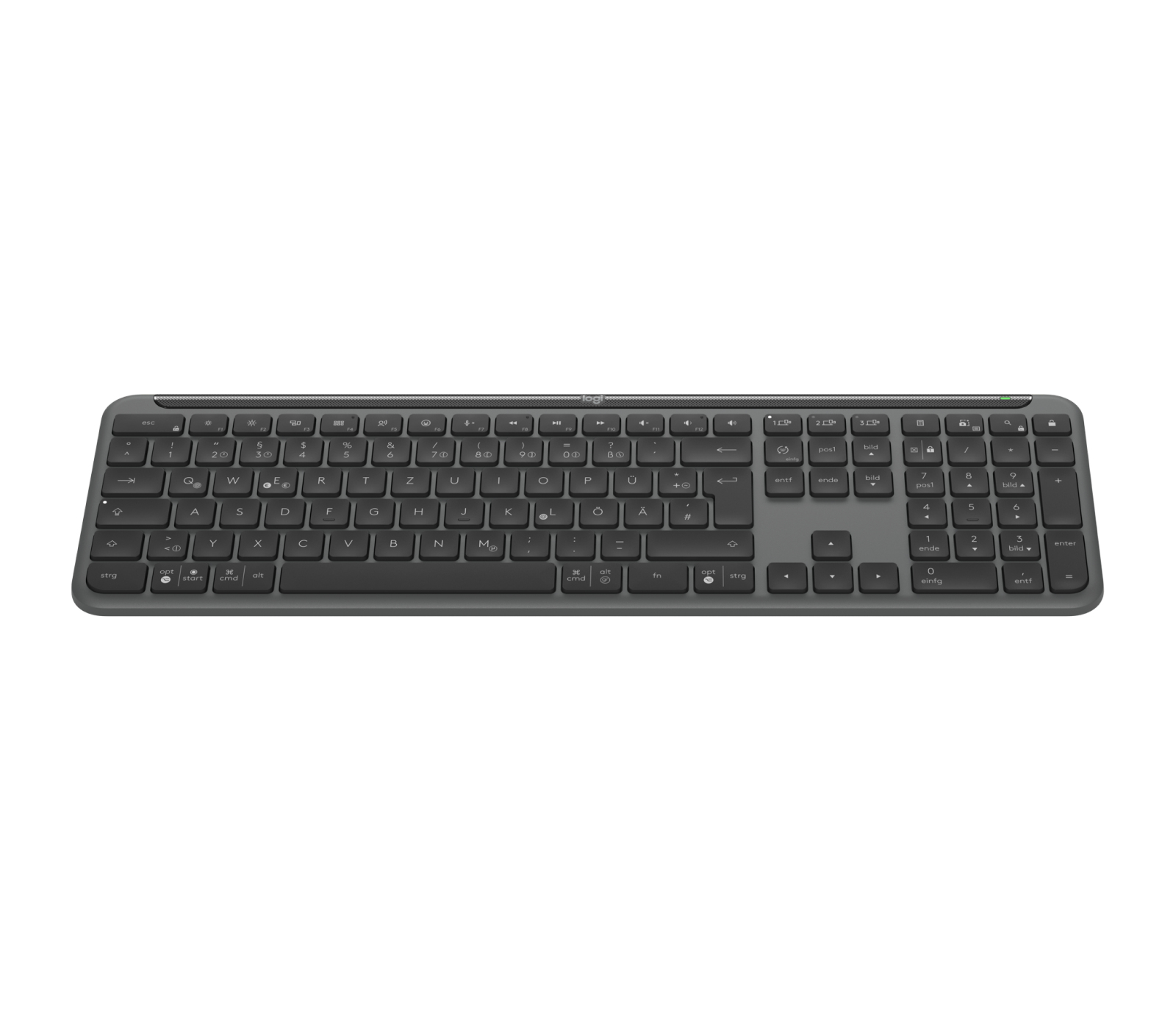 Logitech K950 Signature Slim, Graphite, Logi Bolt, USB/Bluetooth, DE