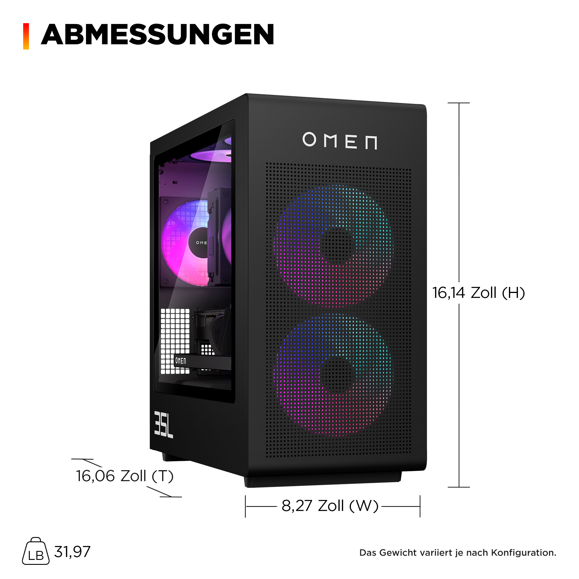 HP OMEN 35L by HP GT16-1471ng - microATX - Ryzen 7 9800X3D - RAM 32 GB - SSD 2 TB - NVMe - GeForce R