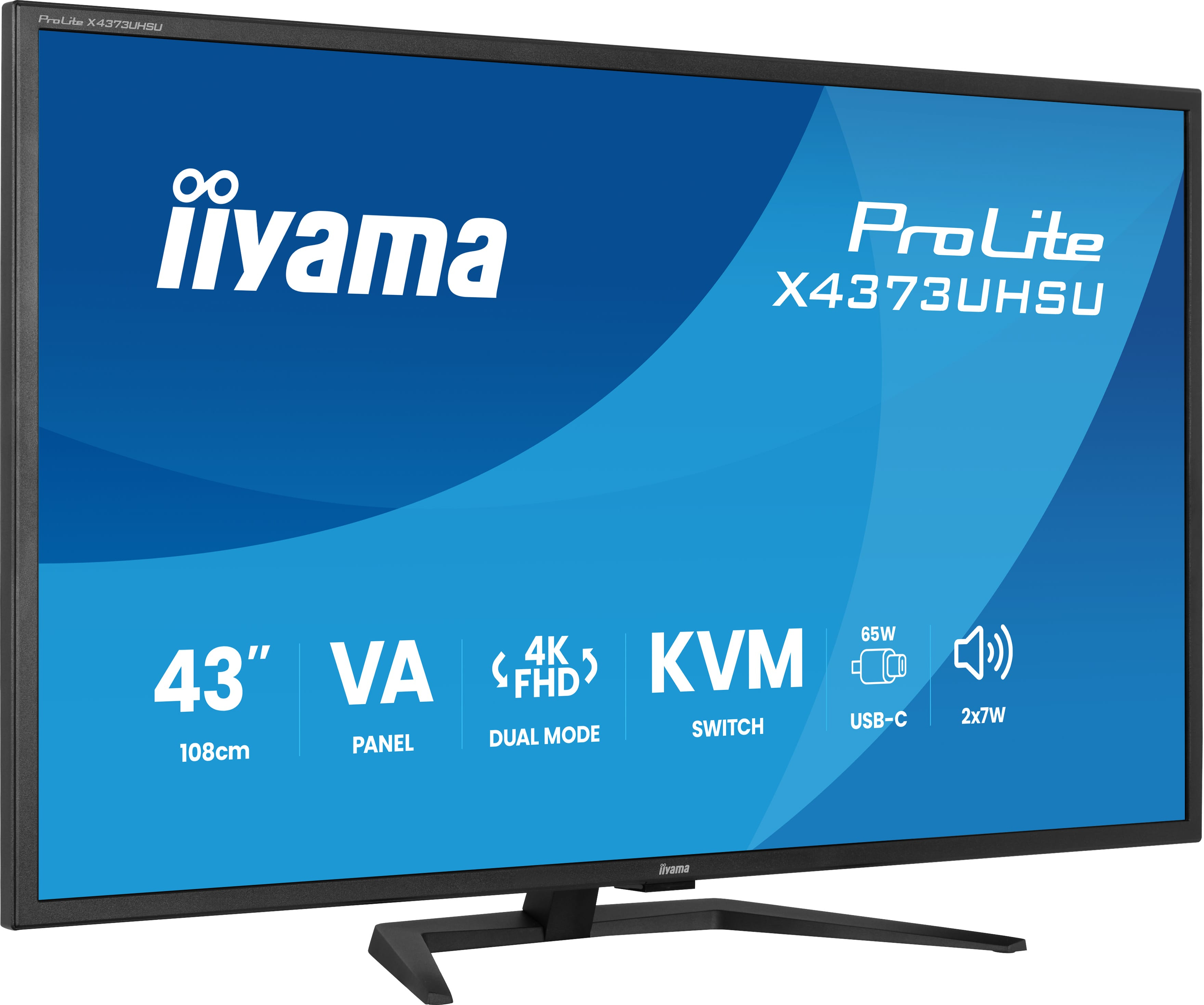 iiyama ProLite X4373UHSU-B2 Monitor 108cm (42.5") 4K UHD, VA, 3ms, HDMI, DP, USB-C, USB-A