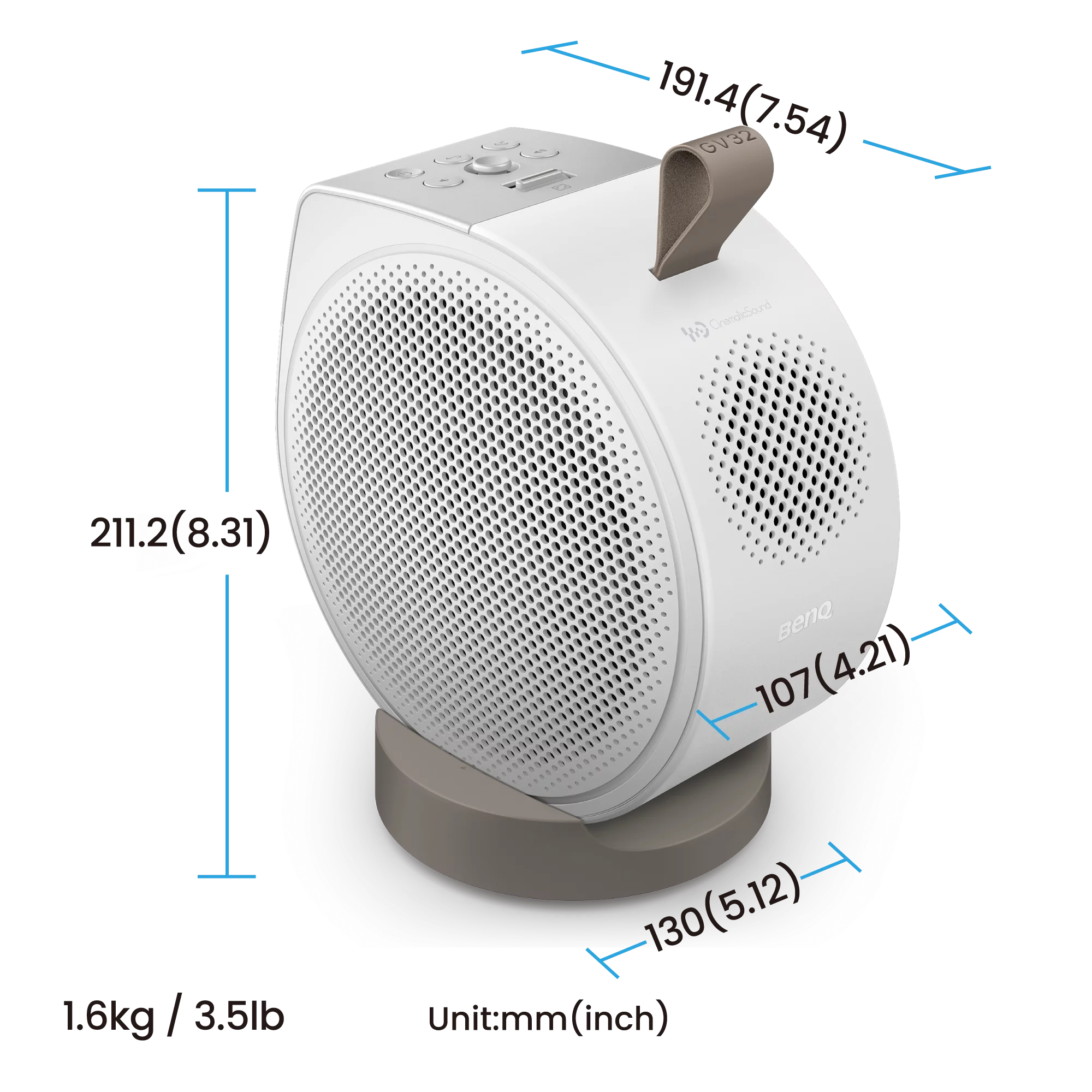 BenQ GV32, 500 ANSI Lumen, DLP, 1080p (1920x1080), 100000:1, 16:9, 16,7 Millionen Farben