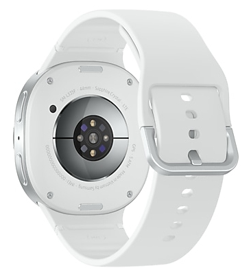 Samsung Galaxy Watch8 - 44 mm - silber - intelligente Uhr mit Sportband - Gummi - weiß - Bandgröße: