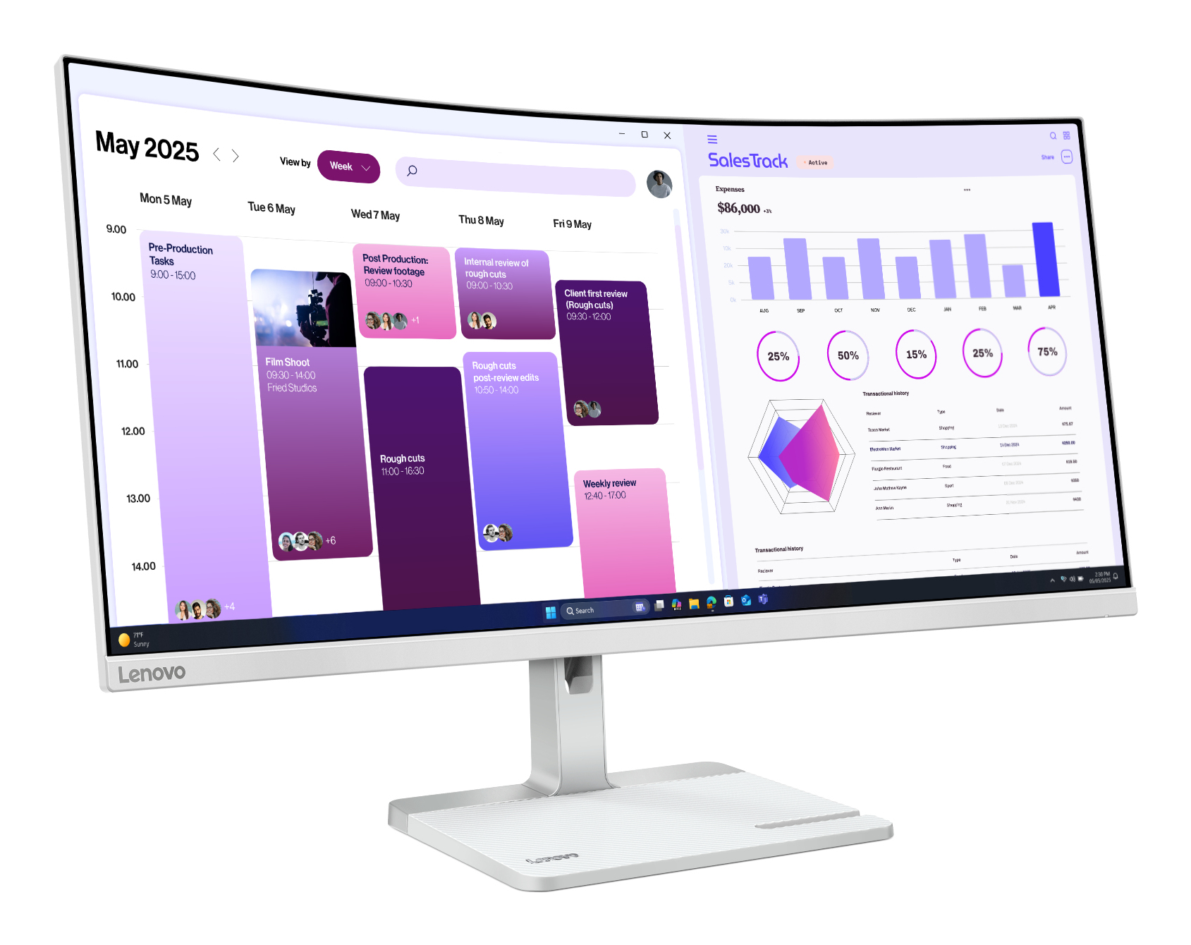 Lenovo L34W-4C - LED-Monitor - gebogen - 86.4 cm (34")