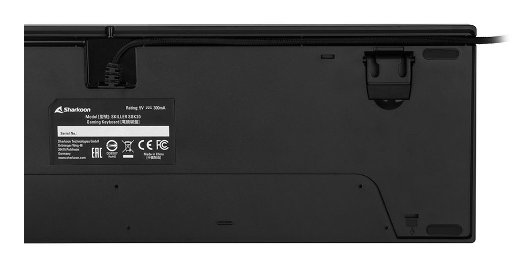 Sharkoon SKILLER SGK20, Kabelgebunden, USB, Mechanischer Switch, AZERTY, RGB-LED, Schwarz
