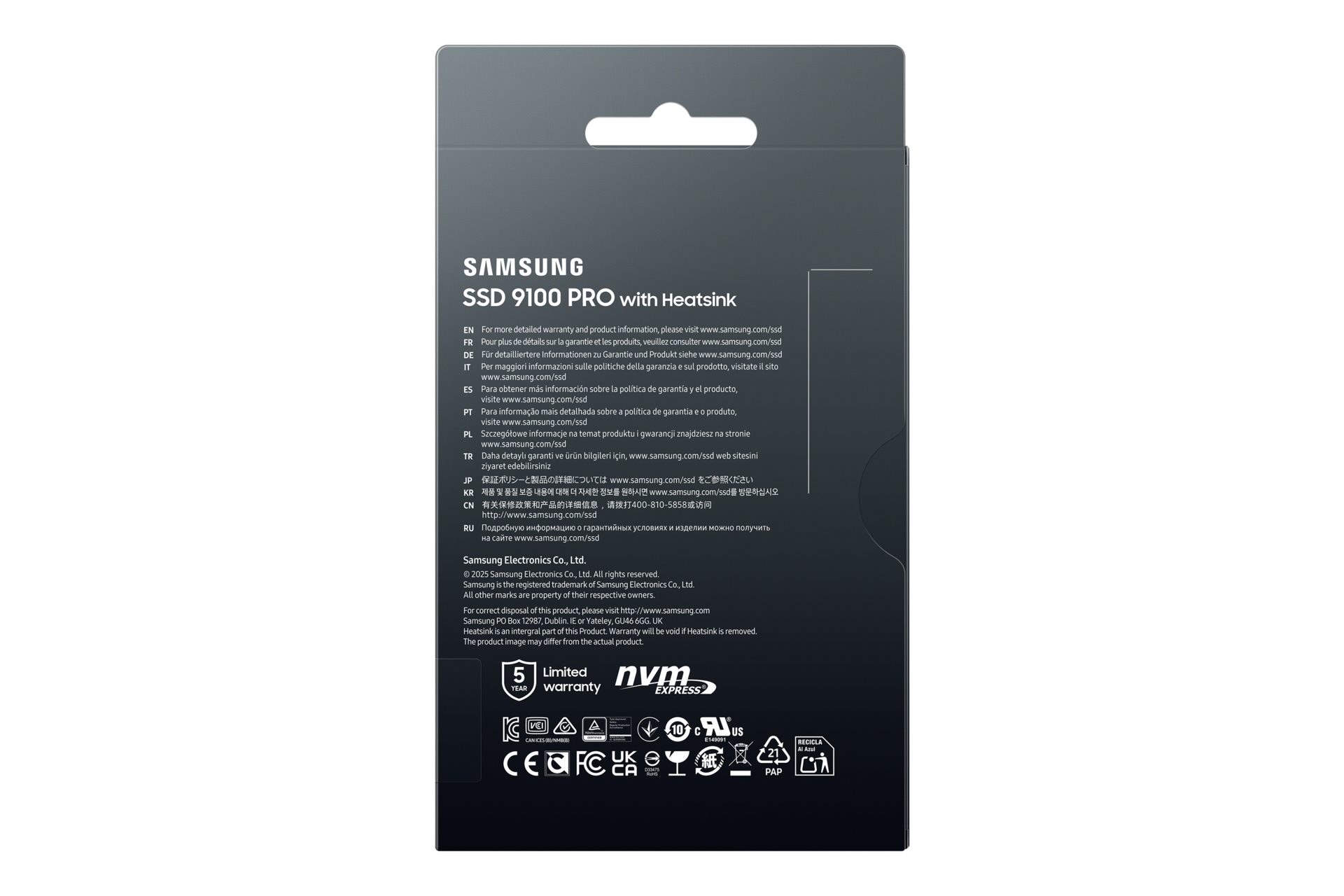 Samsung 9100 PRO MZ-VAP2T0 - SSD - verschlüsselt - 2 TB - intern - M.2 2280 - PCI Express 5.0 x4 (NV