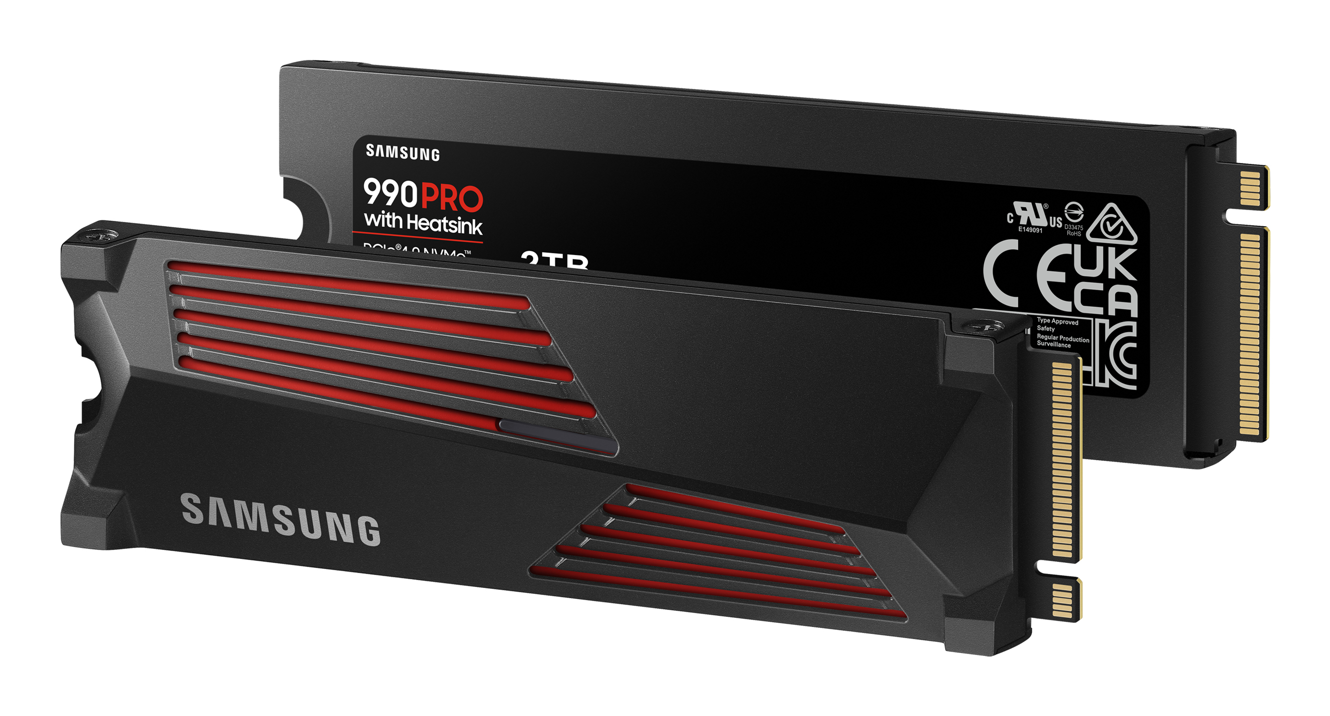 Samsung SSD 990 PRO 2TB, M.2 2280 / M-Key / PCIe 4.0 x4, Kühlkörper