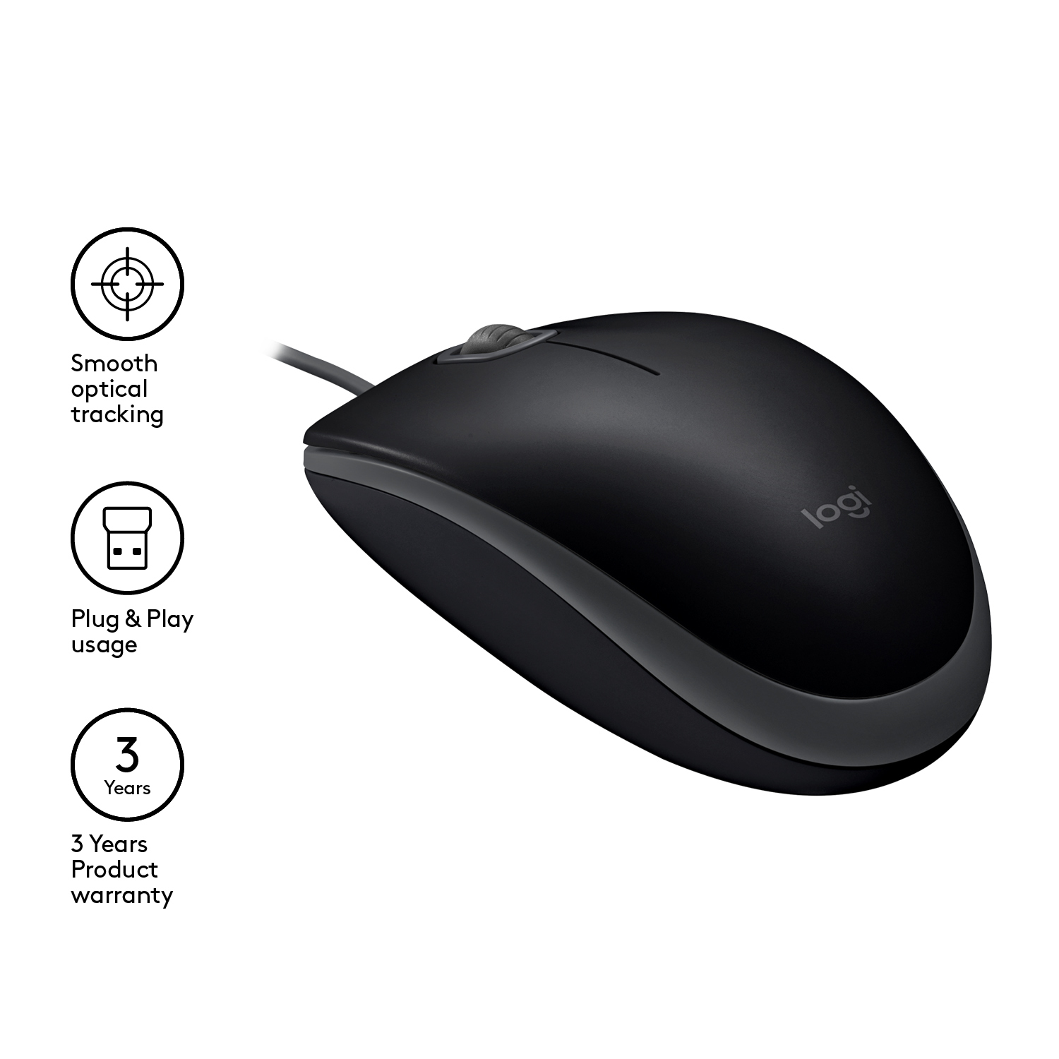 Logitech OEM B110 Mouse schwarz, USB