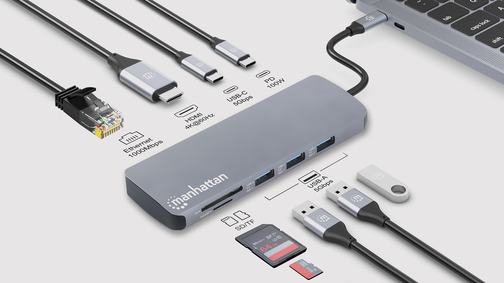 Manhattan Dockingstation - USB-C 3.2 Gen 1