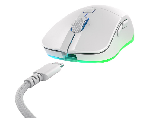 Cherry Xtrfy M50 - Maus - ergonomisch - optisch - 5 Tasten - kabellos, kabelgebunden - 2.4 GHz, Blue