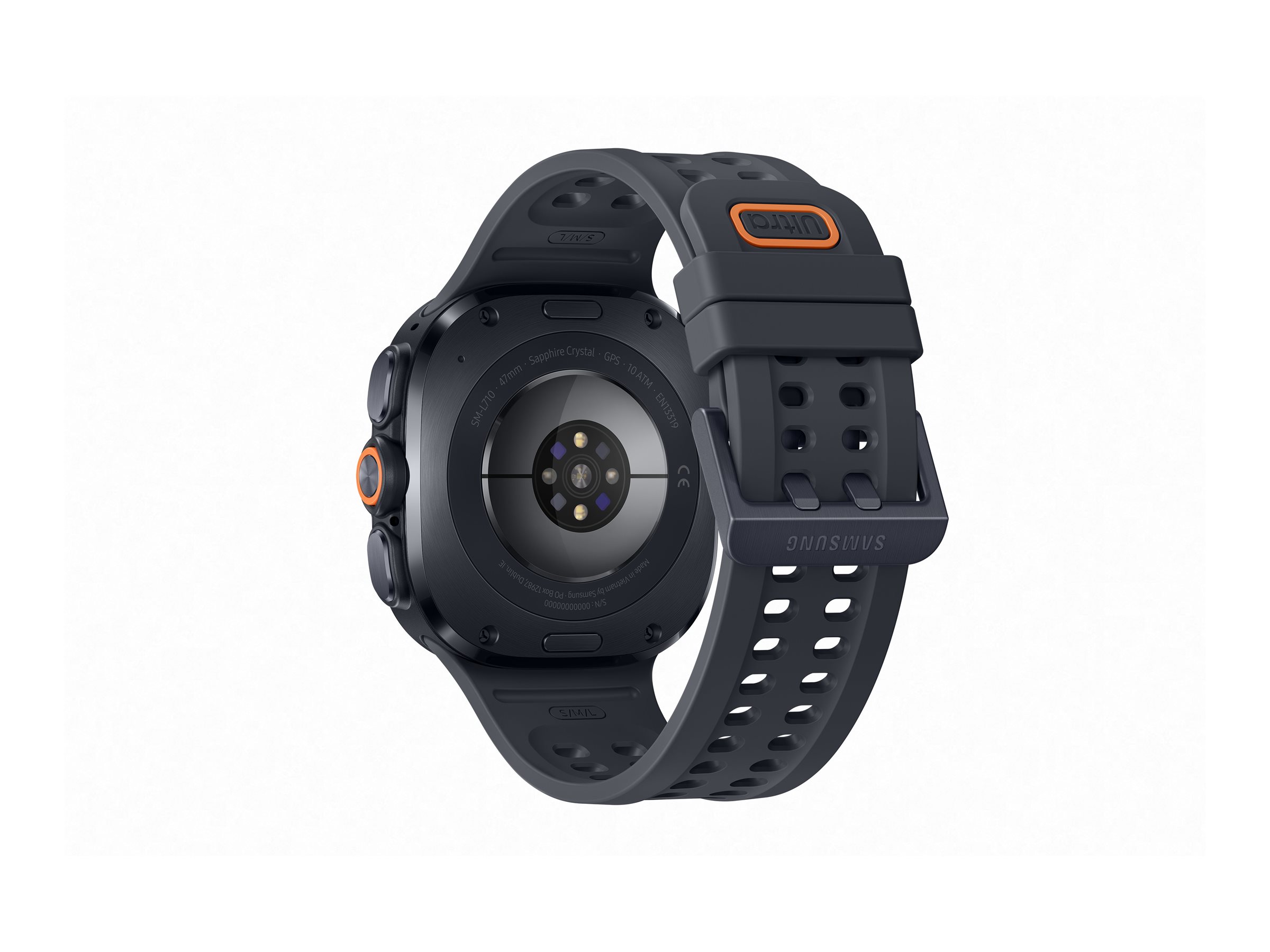Samsung Galaxy Watch Ultra2 - 47 mm - titanfarben grau - intelligente Uhr mit Marineband - schwarz -