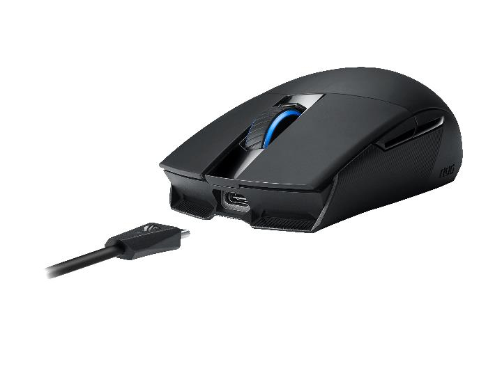 ASUS ROG Strix Impact II Wireless - rechts - Optisch - RF Wireless + USB Type-C - 16000 DPI - Schwar