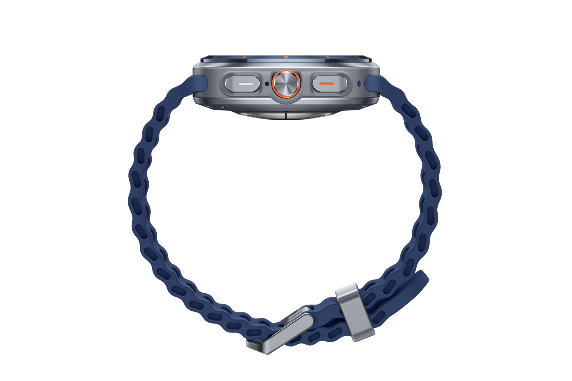 Samsung Galaxy Watch Ultra - 47 mm - Titanium Blue - intelligente Uhr mit Marineband - Gummi - Blau