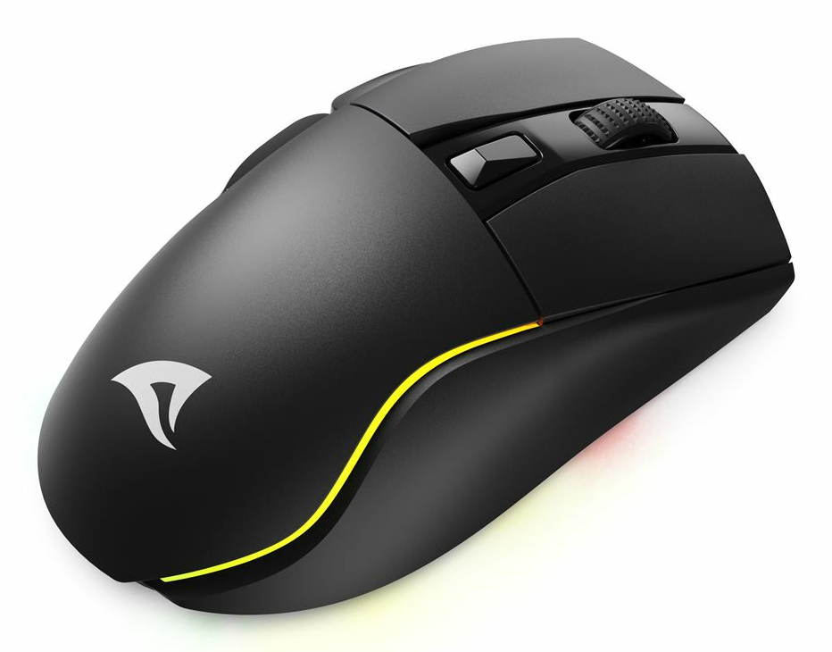 Sharkoon SKILLER SGM50W - Maus - optisch - 6 Tasten - kabellos, kabelgebunden - 2.4 GHz, USB-C - kab