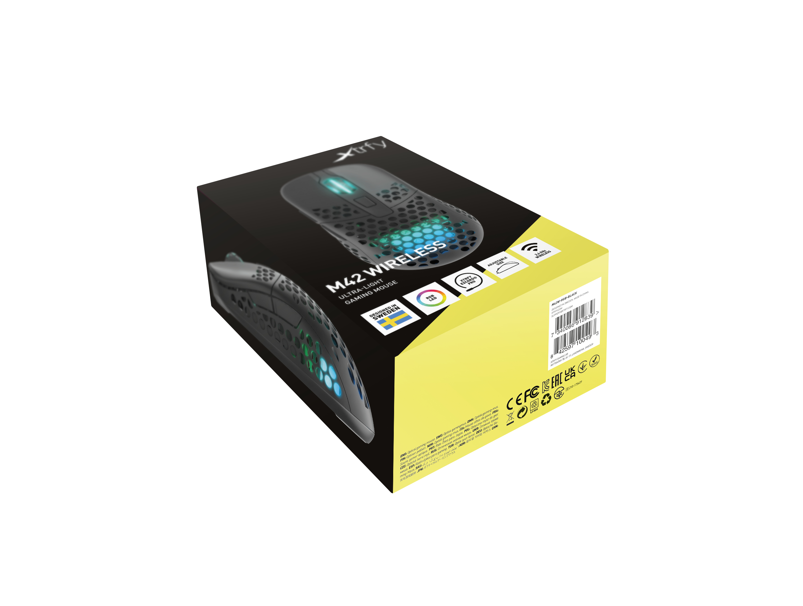 Cherry Xtrfy M42 - Maus - optisch - kabellos - 2.4 GHz - kabelloser Empfänger (USB)