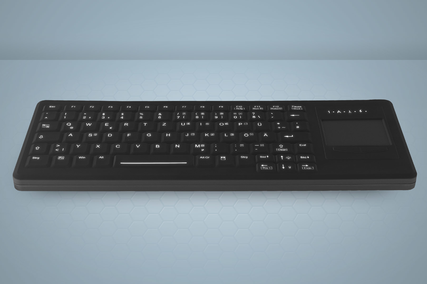 Cherry AKTIVE KEY Hygiene Backlit Compact Touchpad Keyboard - Tastatur