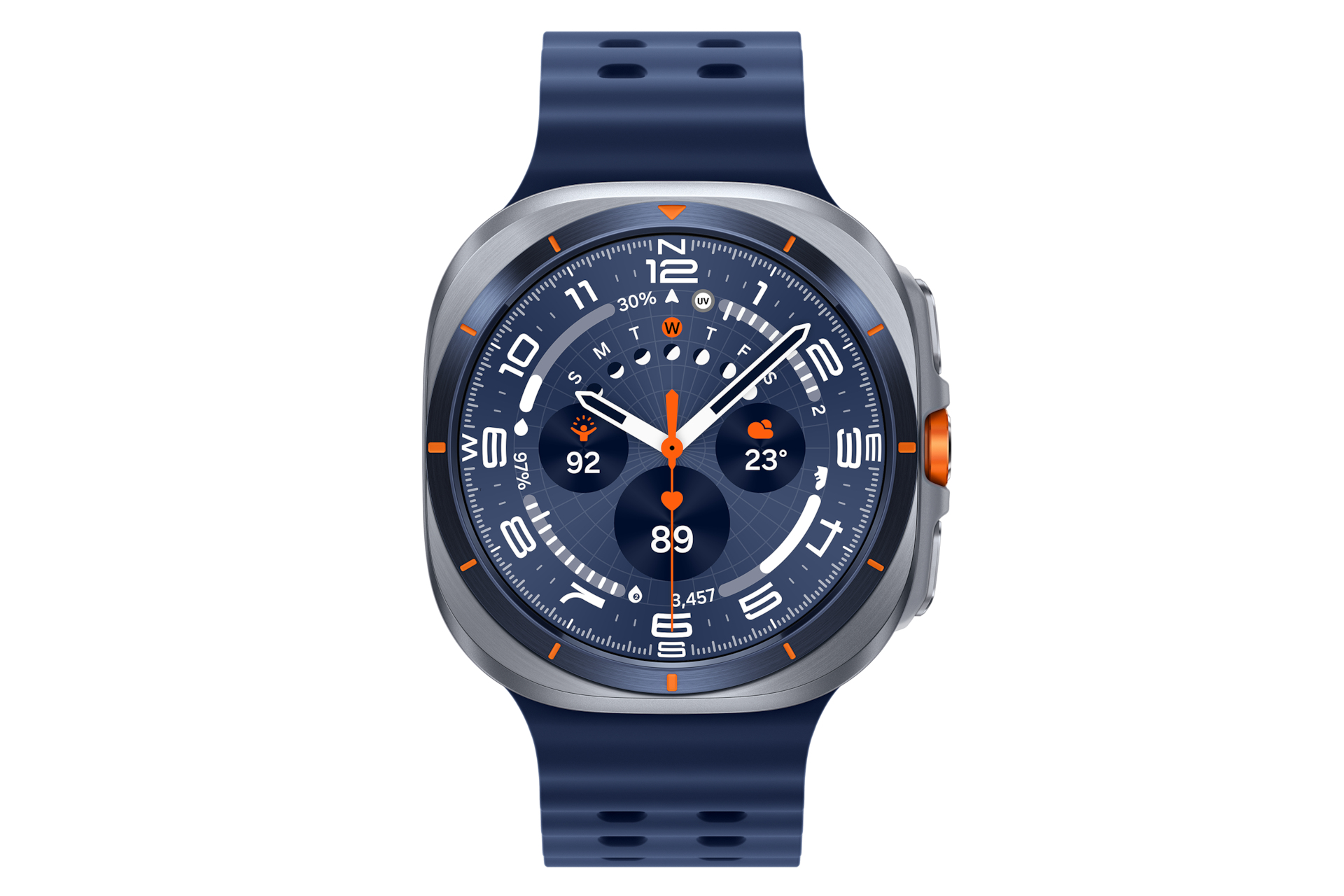 Samsung Galaxy Watch Ultra - 47 mm - Titanium Blue - intelligente Uhr mit Marineband - Gummi - Blau