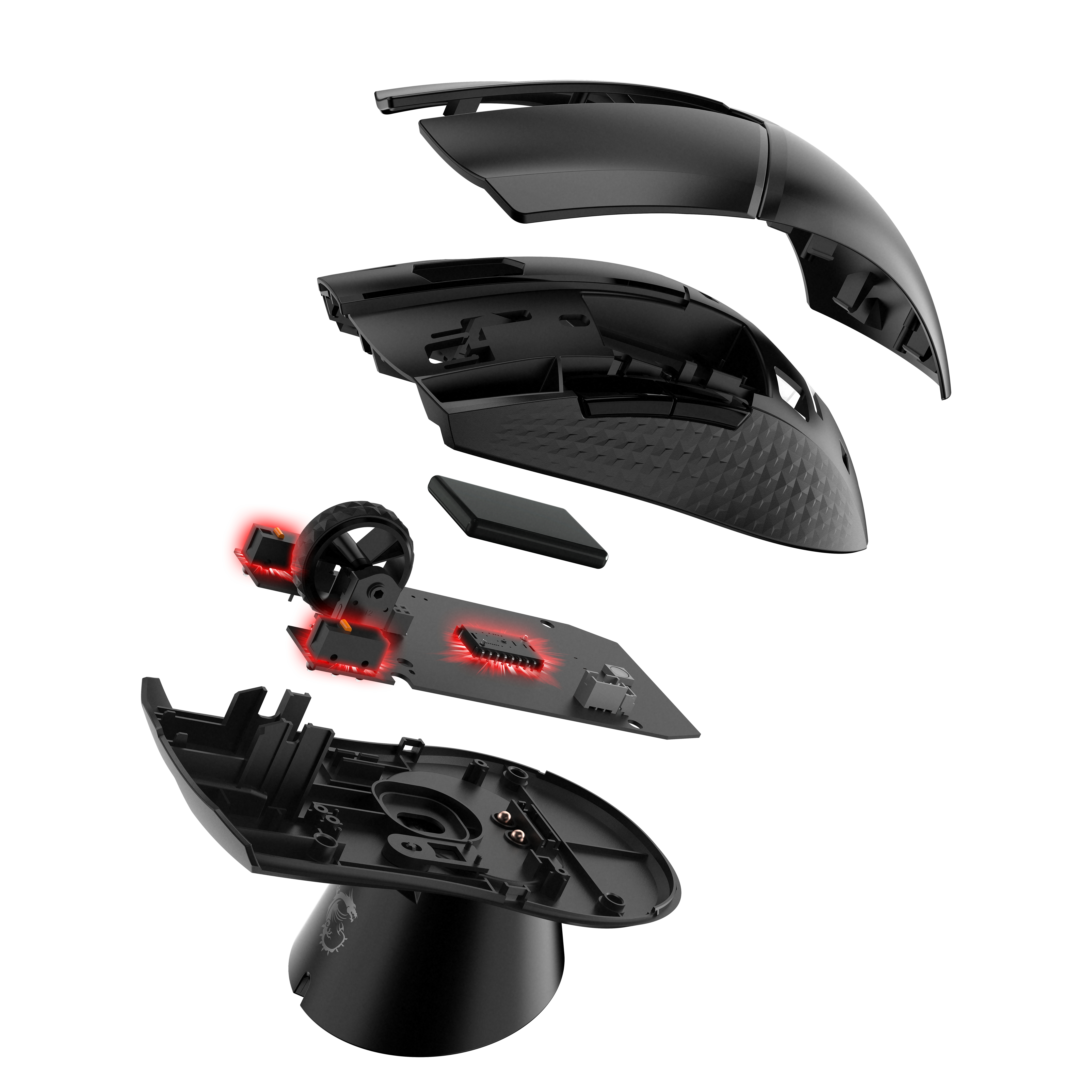 MSI Clutch GM41 Lightweight Wireless, rechts, Optisch, RF Wireless, 20000 DPI, 1 ms, Schwarz